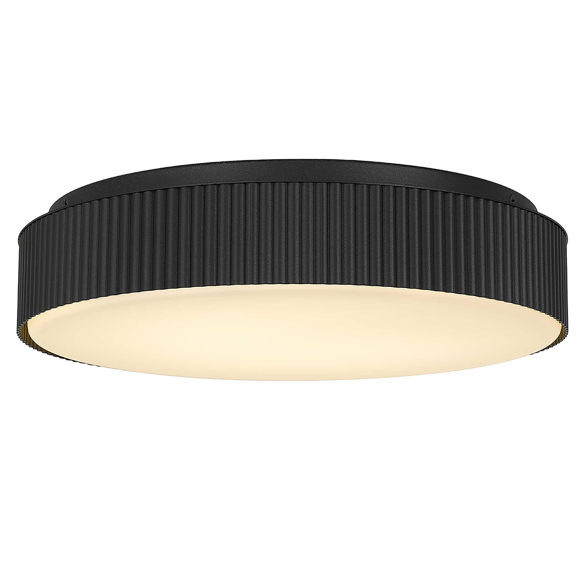 Afoxsos 13 inch Black LED Flush Mount 1600 lumens 35W 5 color selectable dimmable etched white glass diffuser easy install cETLus certified