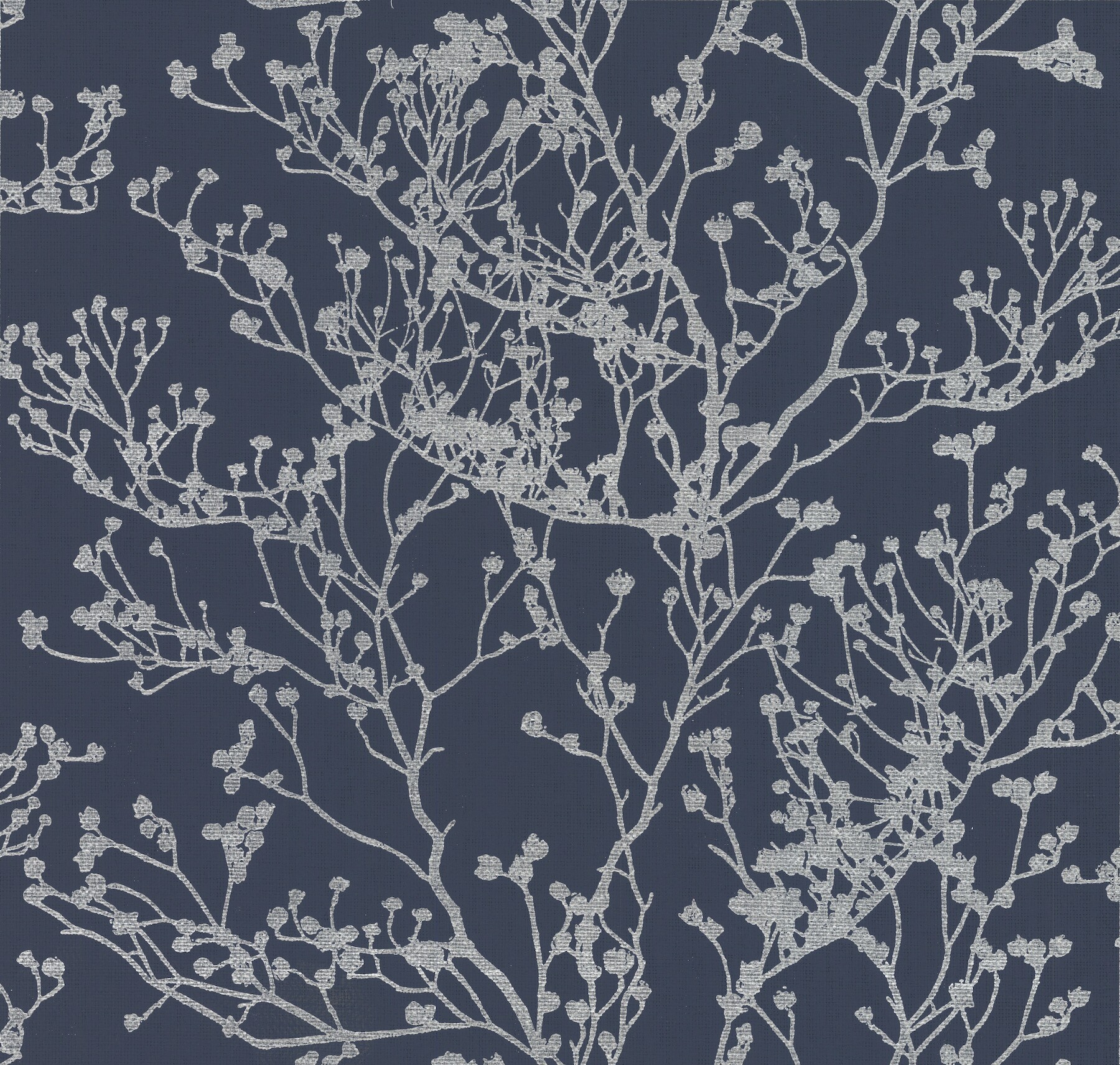 York Wallcoverings HC7521 Ronald Redding Handcrafted Naturals 60.8-Sq. Feet Navy Paper Ivy/Vines Unpasted Wallpaper