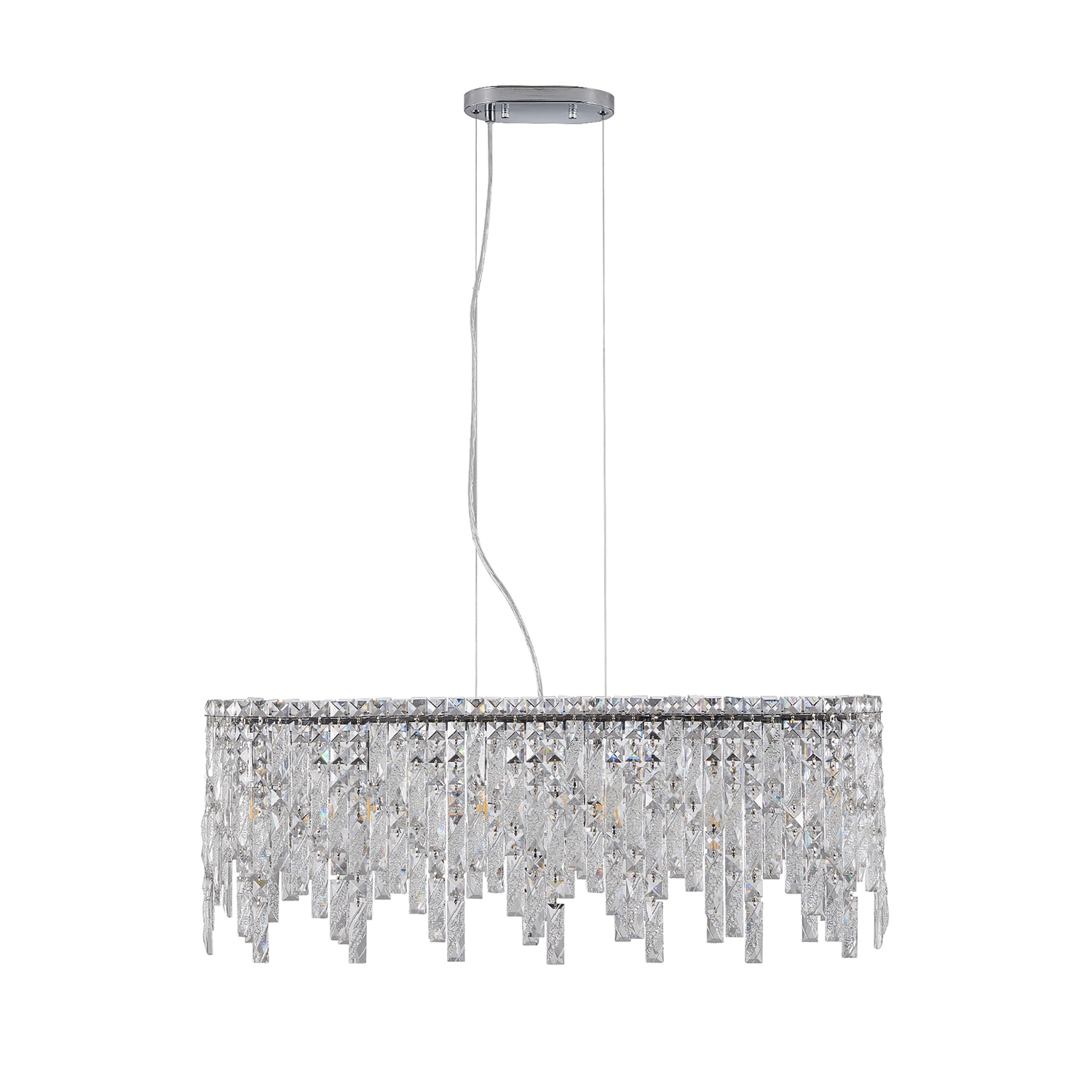 Bybafun YB5100017 6 -Light Nickel Tiffany Crystal For Use in Bedrooms, Dining Rooms, Foyers, Living Rooms Chandelier