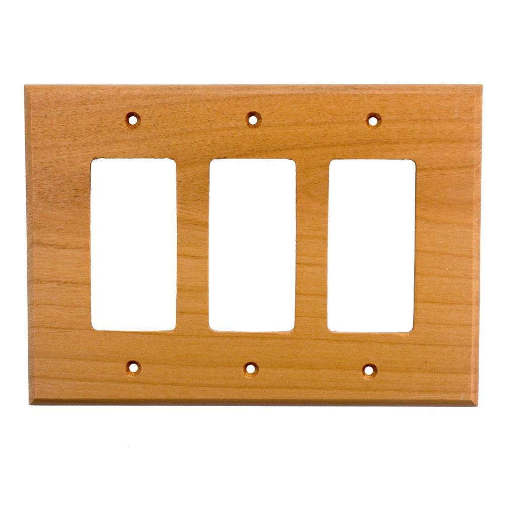 Sierra Lifestyles 682342 3 -Gang Specialty Size Alder Wood Indoor Wall Plate
