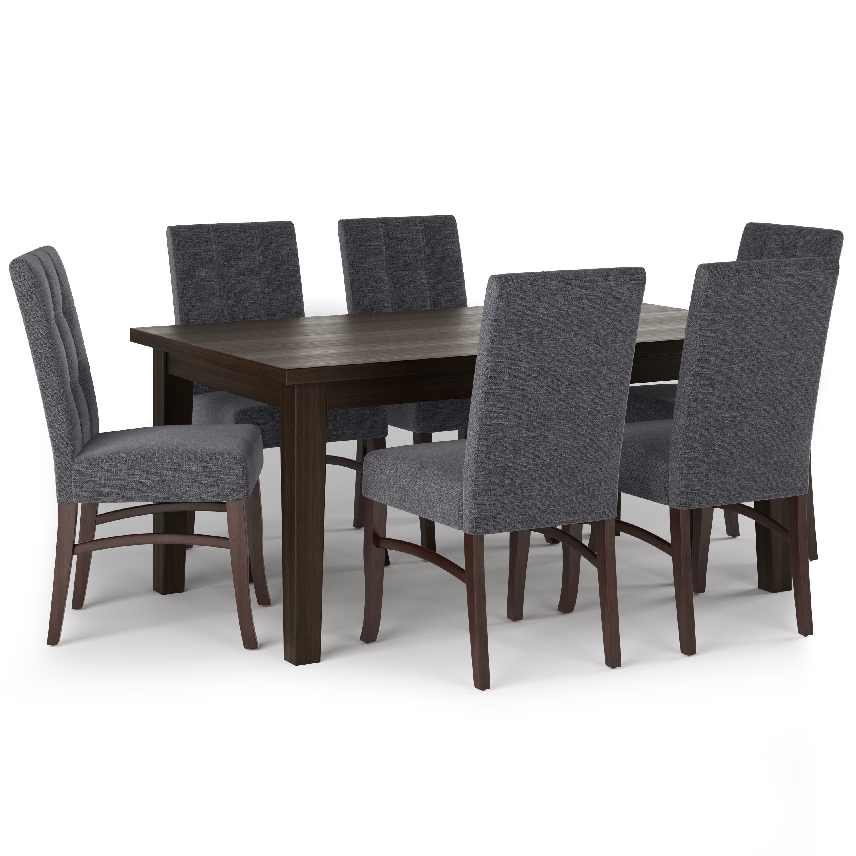 Simpli Home AXCDS7EZ-SGL Ezra Grey Contemporary/Modern Dining Room Set with Rectangular Table (Seats 6)