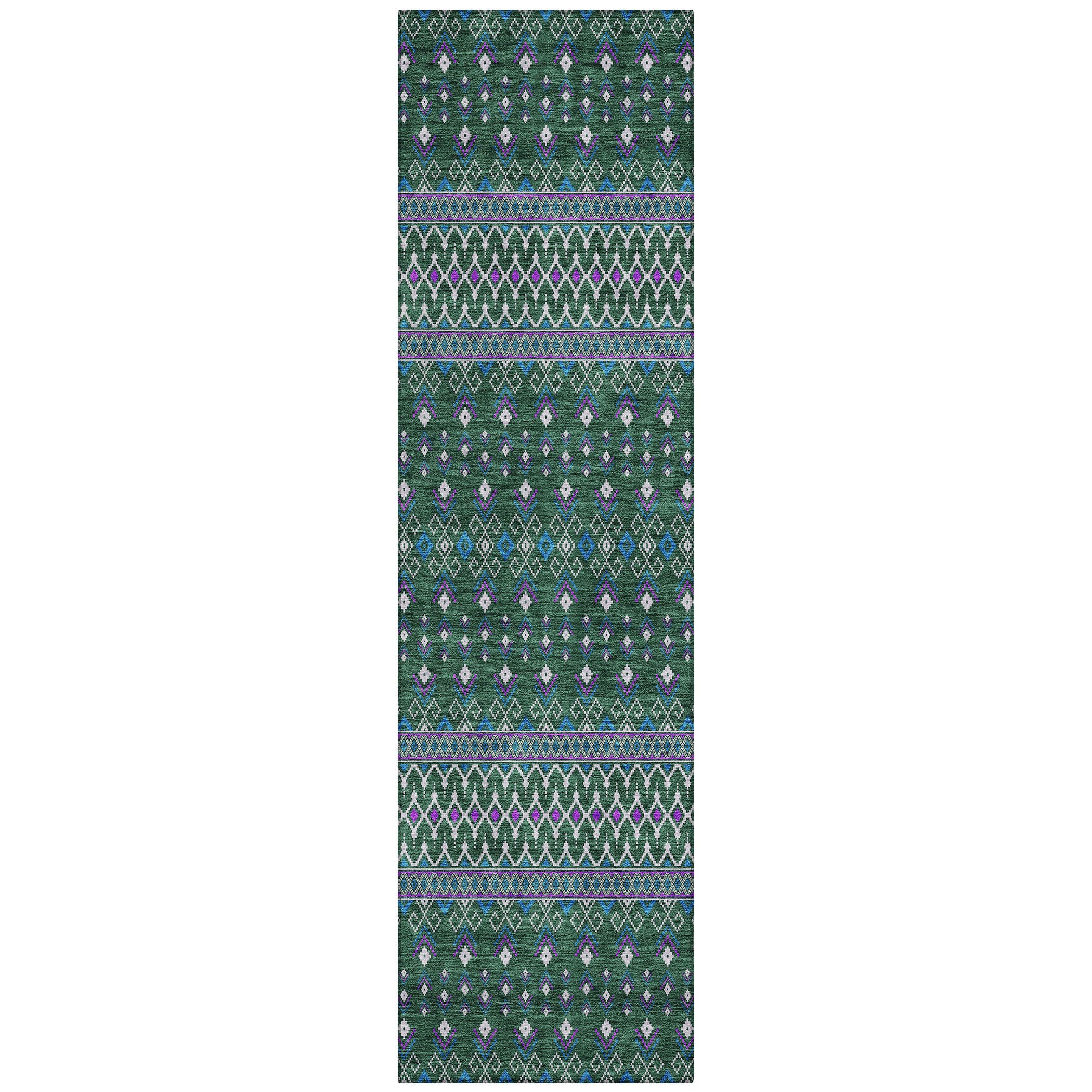 Addison Rugs ACN708GE2X8 Chantille ACN708GE 2 x 7 (ft) Polyester Green Rectangular Indoor/Outdoor Geometric Machine washable Area rug