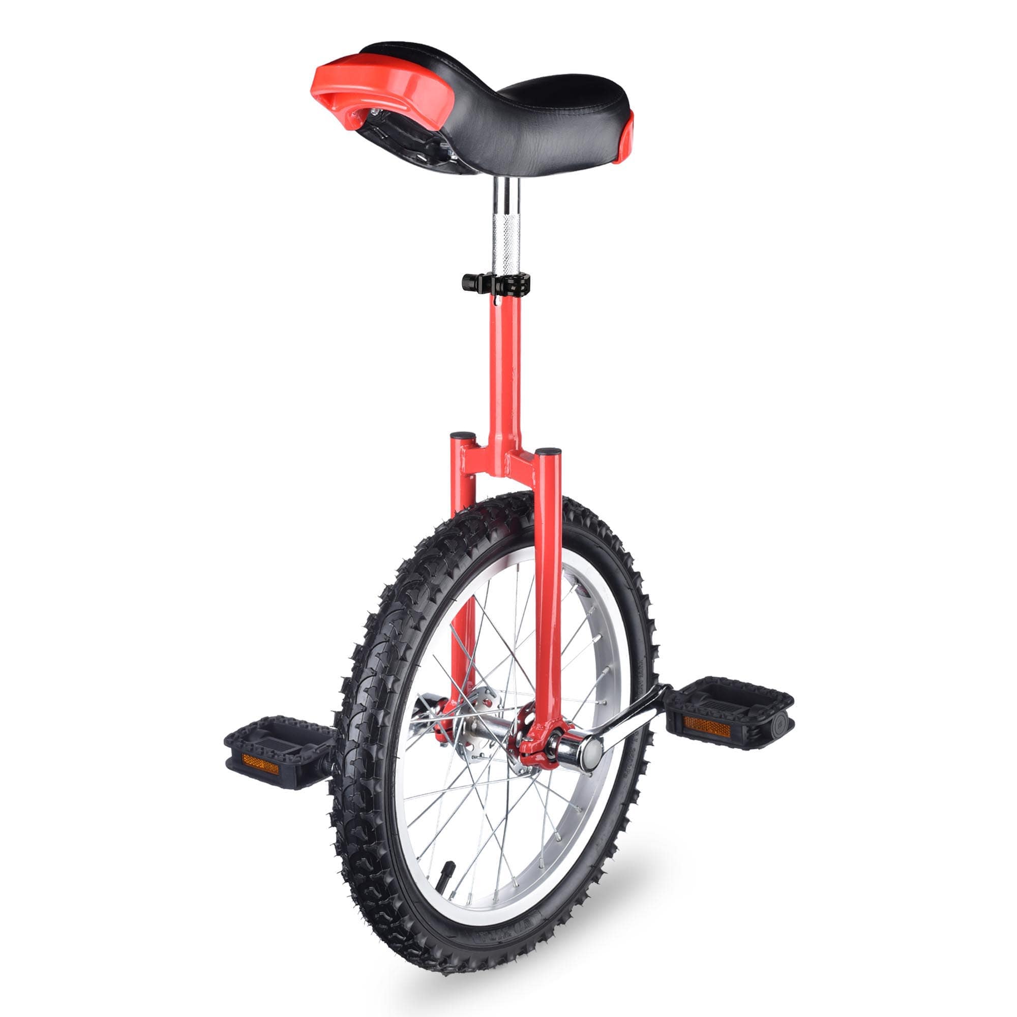 Yescom 04UBK001-16-R02-LO 16 In Wheel Outdoor Unicycle Adjustable Seat Exercise Bicycle Balance Training for Adults Teenagers Kids Red