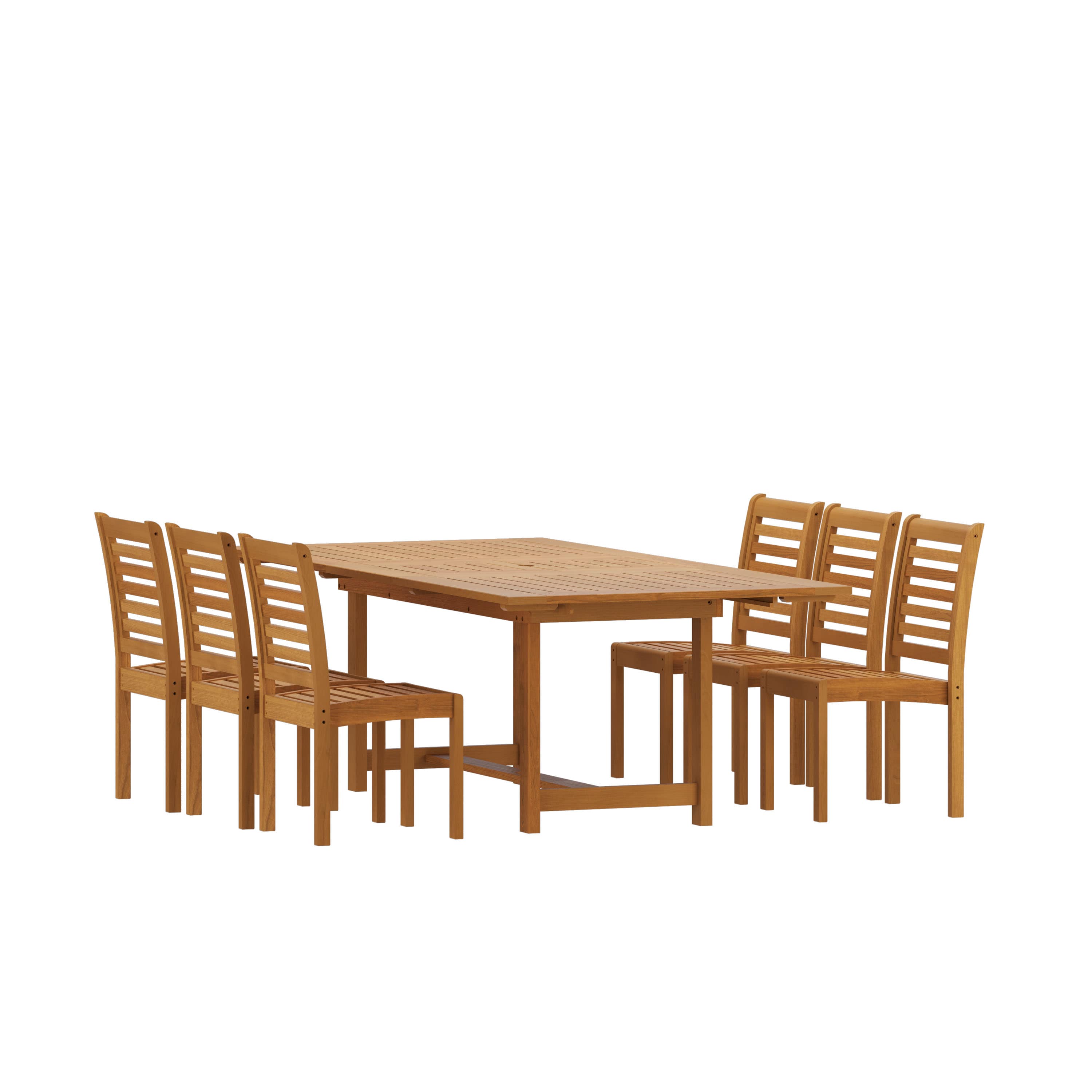 Amazonia 542-6-470-T Urban Elements Tinian Patio Dining Set for 6 – Perfect for Family and Friends - Modern and Stylish Dining Table with Chairs