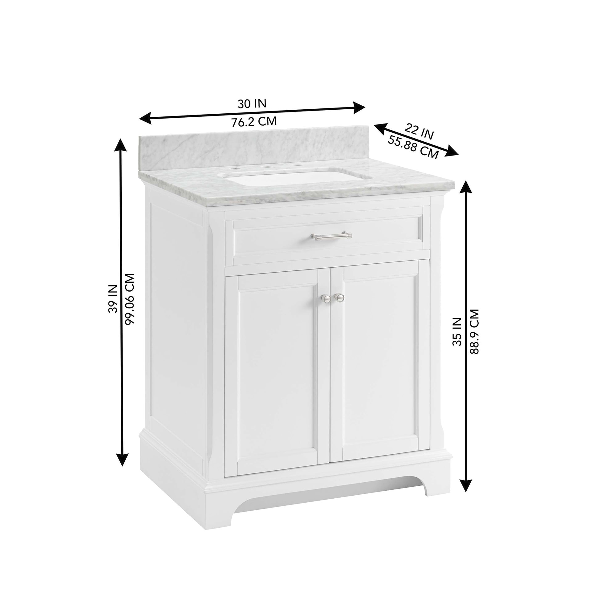 allen + roth Roveland 30-in White Undermount Single Sink Bathroom ...