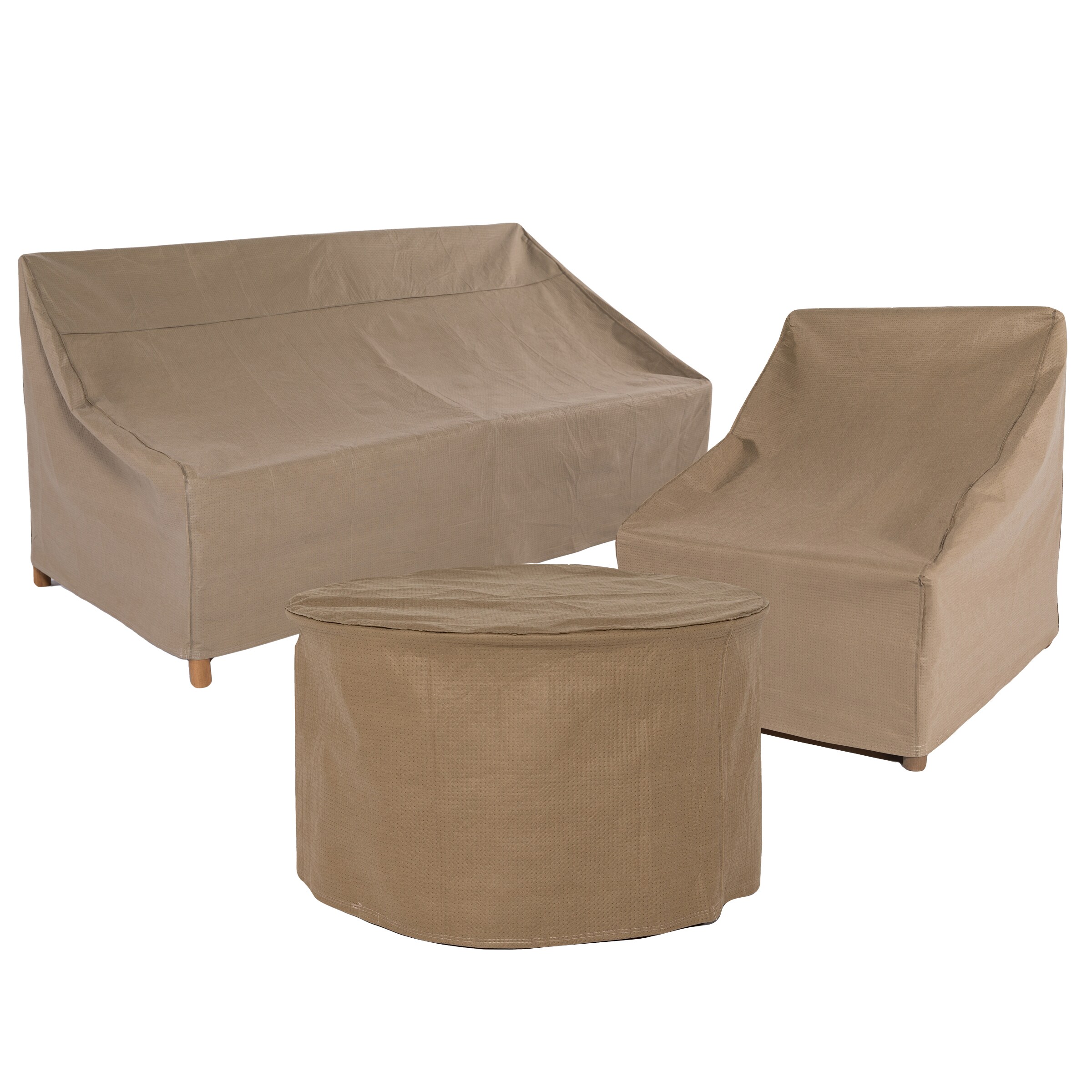 Latte Water-Resistant 76 Inch Square Patio Table & Chair Cover