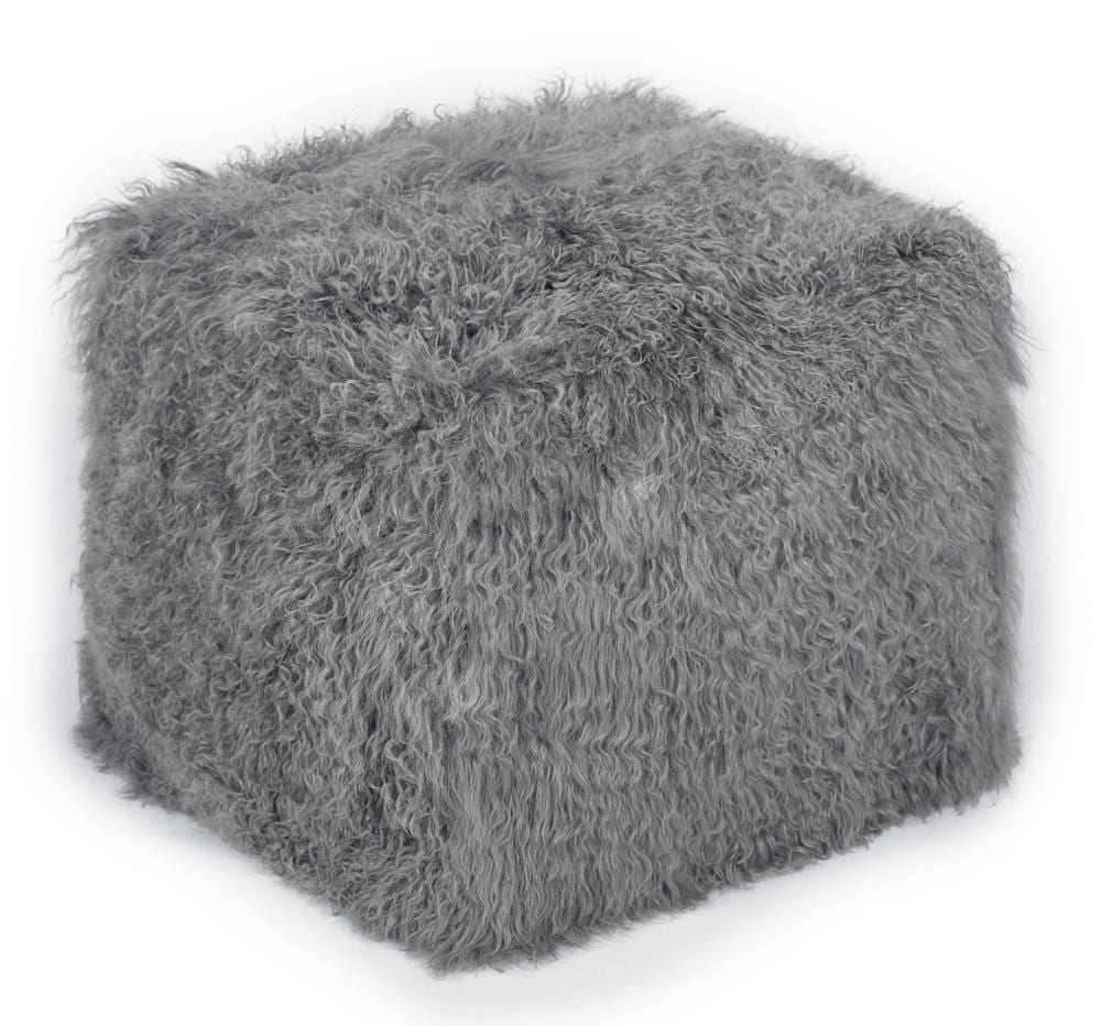 TOV Furniture TOV-C5710 Moody Glam Grey Wool Ottoman