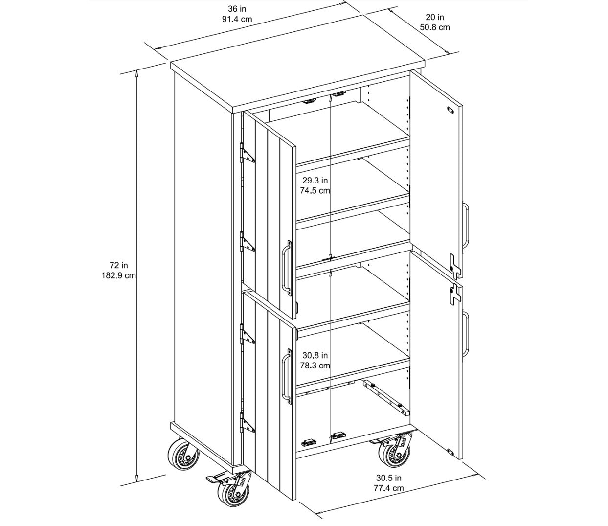 Scott Living Cahill Composite Wood Freestanding or Wall-mounted Garage ...