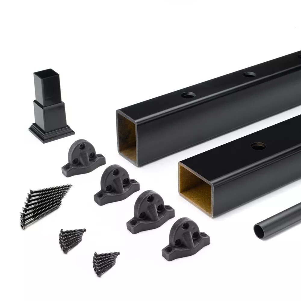Trex 6-ft x 36-in Select Horizontal Rail Kit with Round Aluminum Balusters Full Span-Charcoal Black