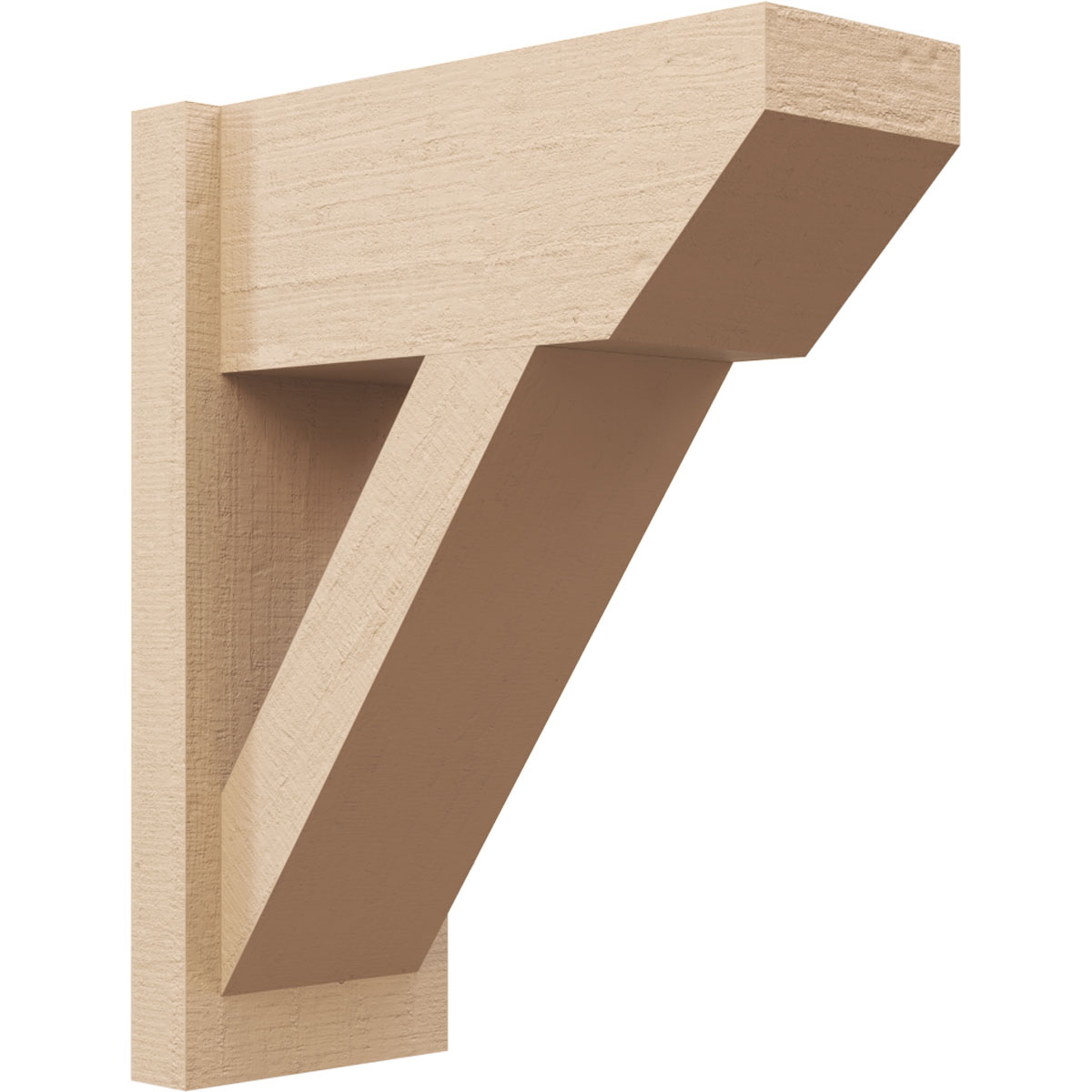 Ekena Millwork 2134700 Timberthane Rough Cedar Faux Wood Traditional Slat Outlooker 8-in W x 18-in D x 22-in H Primed Tan