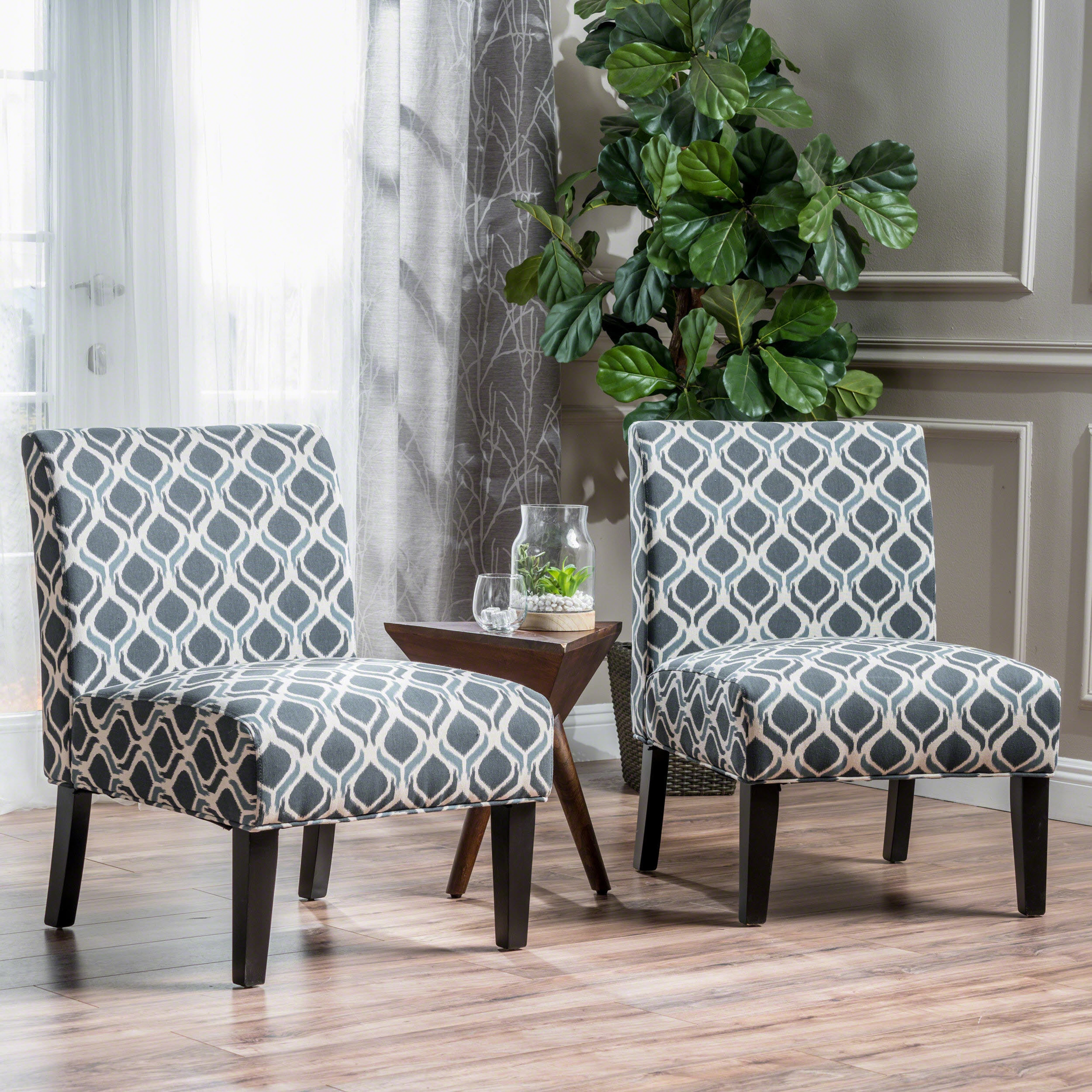 Christopher Knight Home 298320 Kassi Ikat Pattern Accent Chair  Set of 2