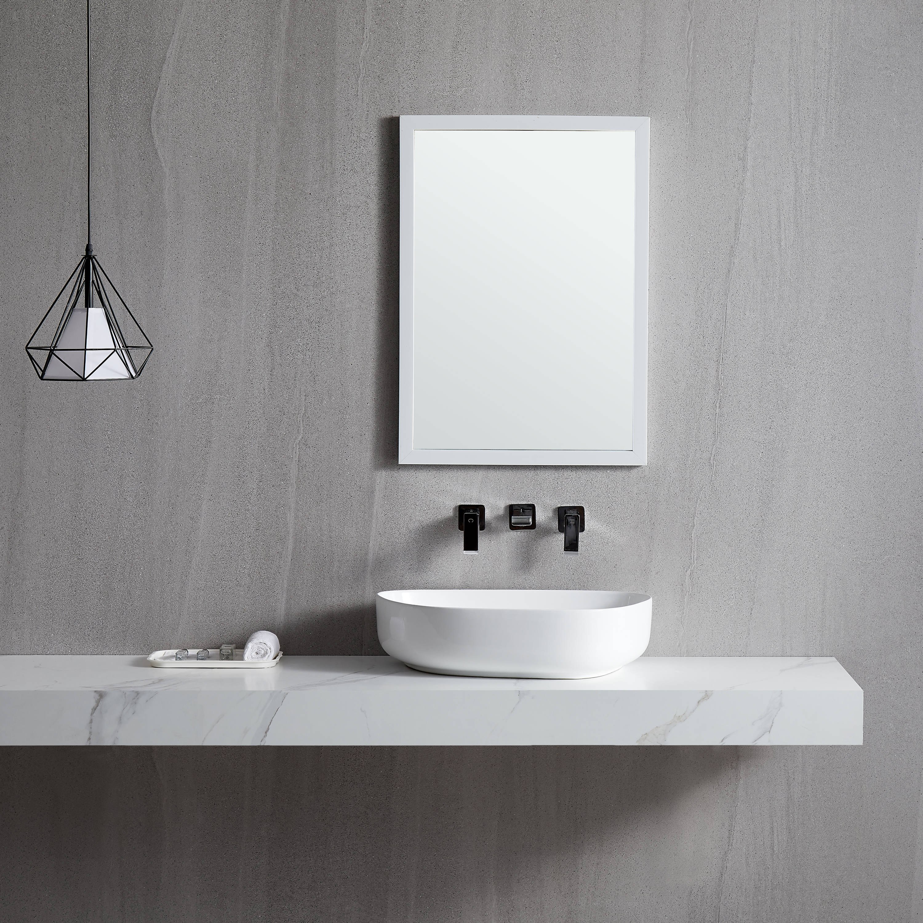 CASAINC White Ceramic Vessel Oval Modern Bathroom Sink (21.65-in x 15. ...