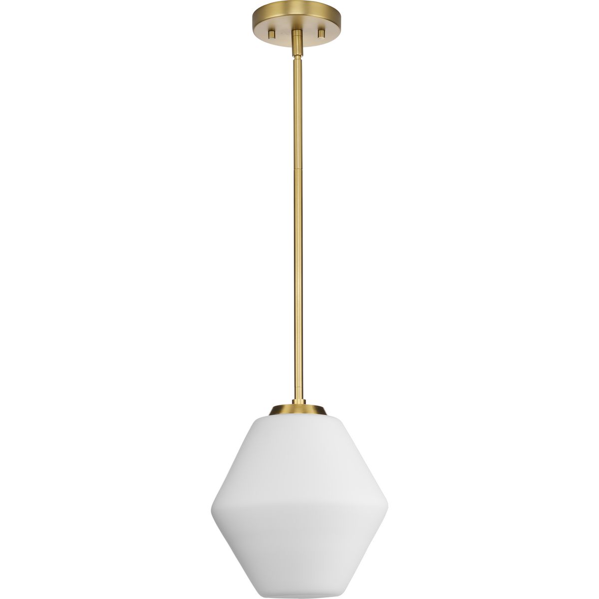 Copeland Brushed Gold Pendant with Opal Glass Shade