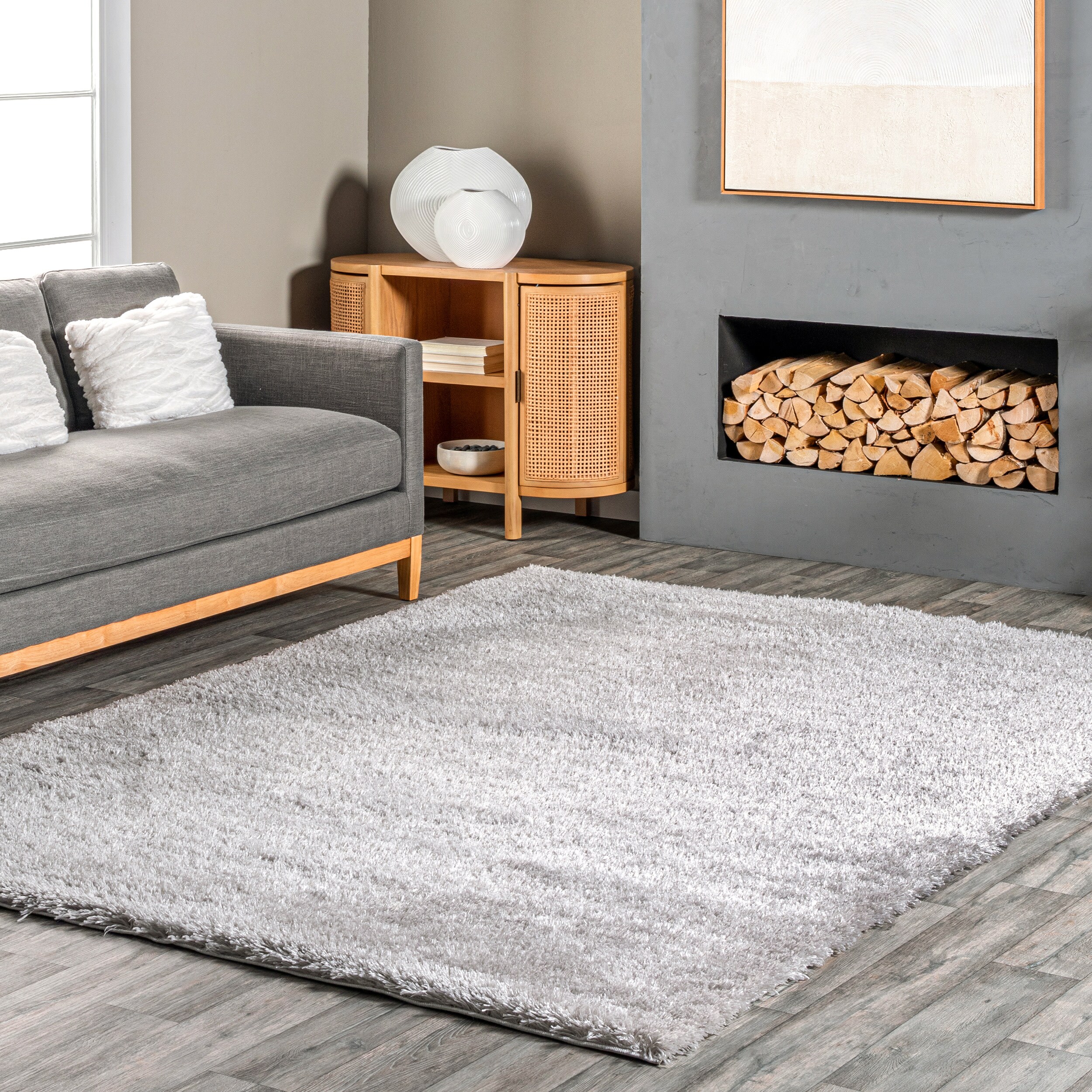 nuLOOM Gynel 5 X 8 (ft) Silver Indoor Solid Area Rug in the Rugs ...