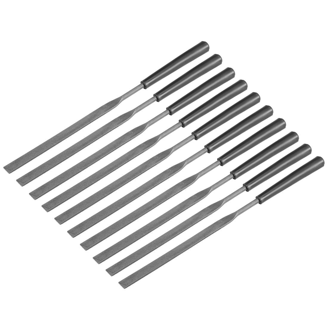 Unique Bargains 10pcs Second Cut Steel Flat Needle File with Plastic Handle 3mm X 140mm #S26032400UX2023
