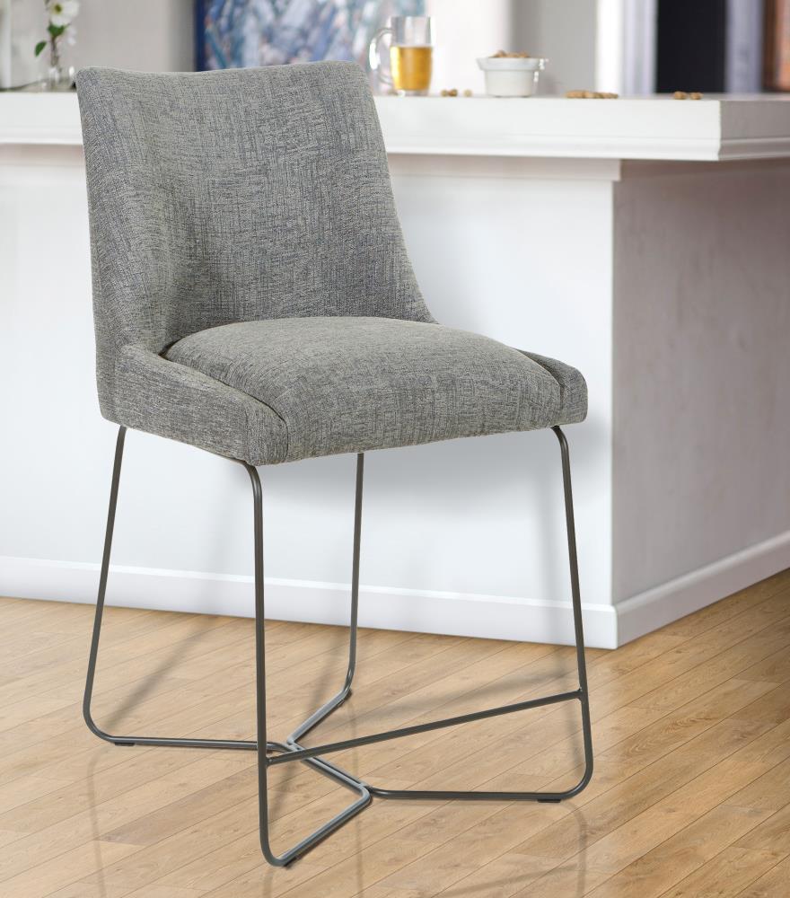 OSHOME HAR24-MC4 Harley collection Charcoal Counter Height Upholstered Bar Stool