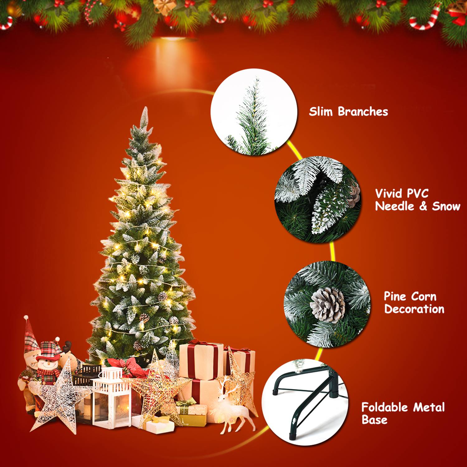 Costway CSHY000205 Artificial-Christmas-Trees - View #6