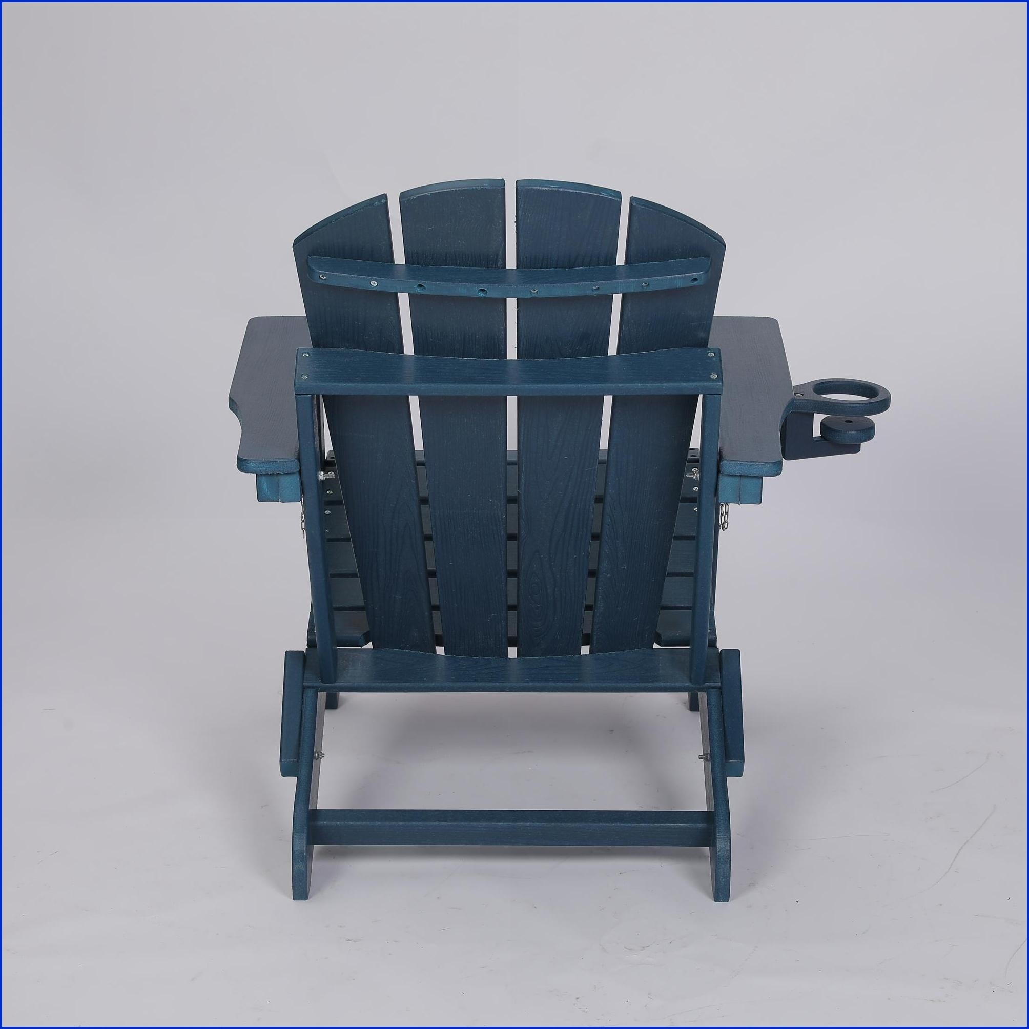 Watnature Outdoor Folding Adirondack Chair with Dual Cup Holder Wood ...