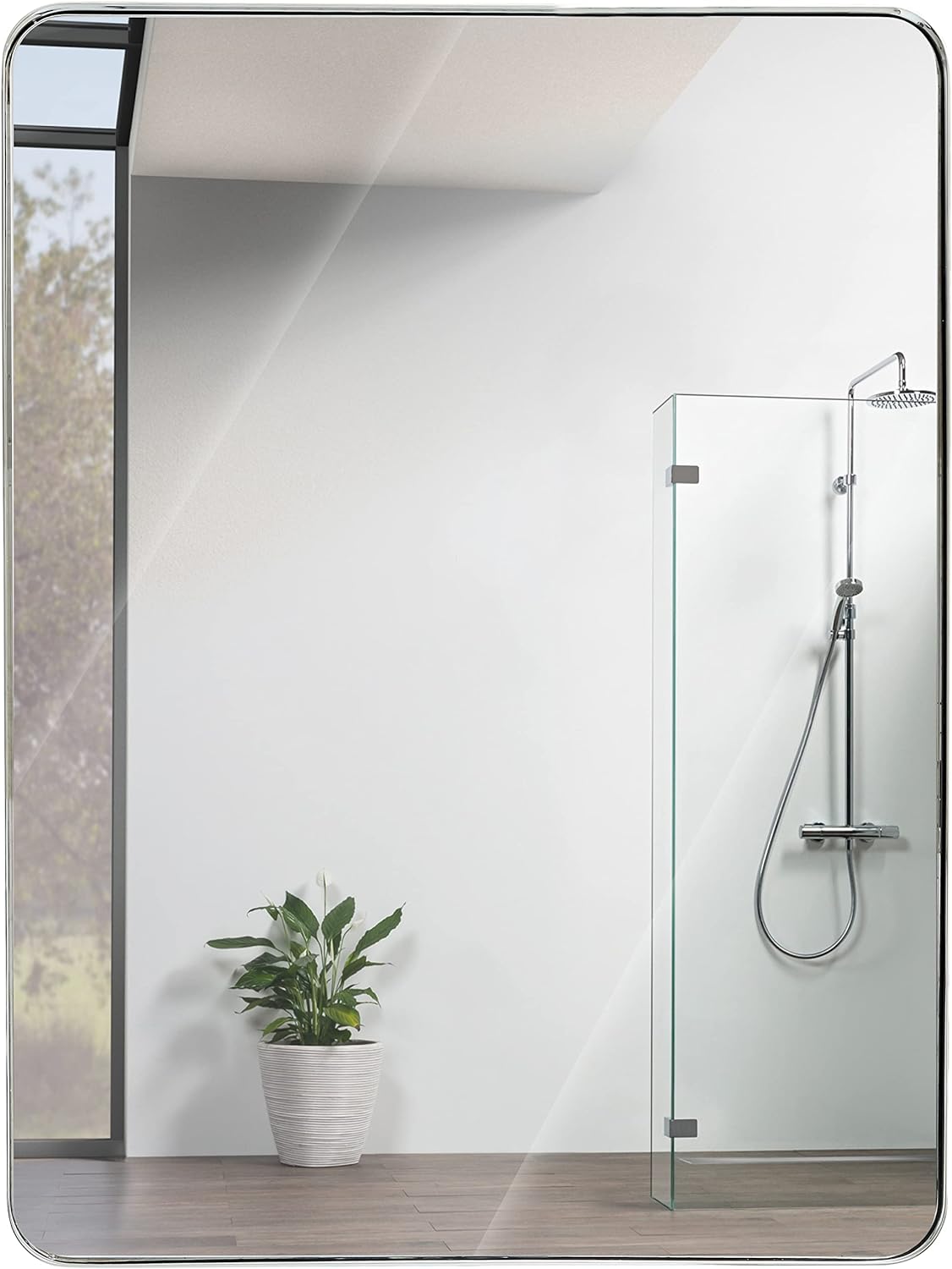 AAZJ JHR-MR3430SL 30-Inches x 40-Inches Beveled Rectangle Bathroom Vanity Mirror ( silver )