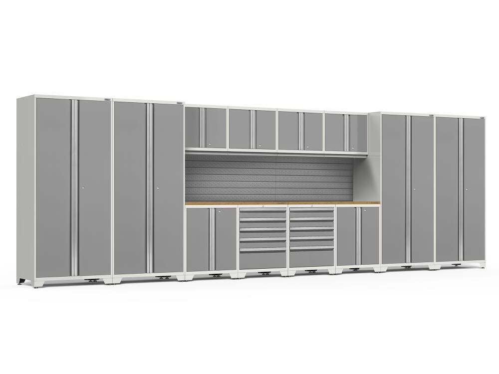 NewAge Products 58923 256.0-in W x 85.25-in H x 24.0-in D 12 -Cabinets Steel Platinum Garage Storage System