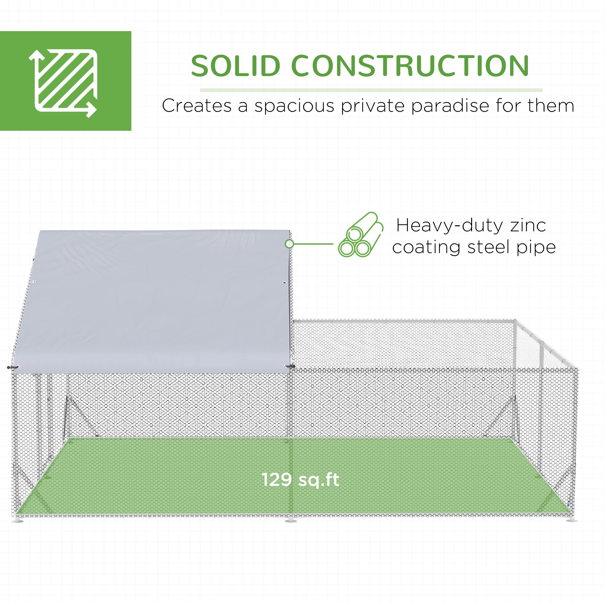 Kahomvis QCL-QPW8-027 Chicken-Coops-Rabbit-Hutches - View #4