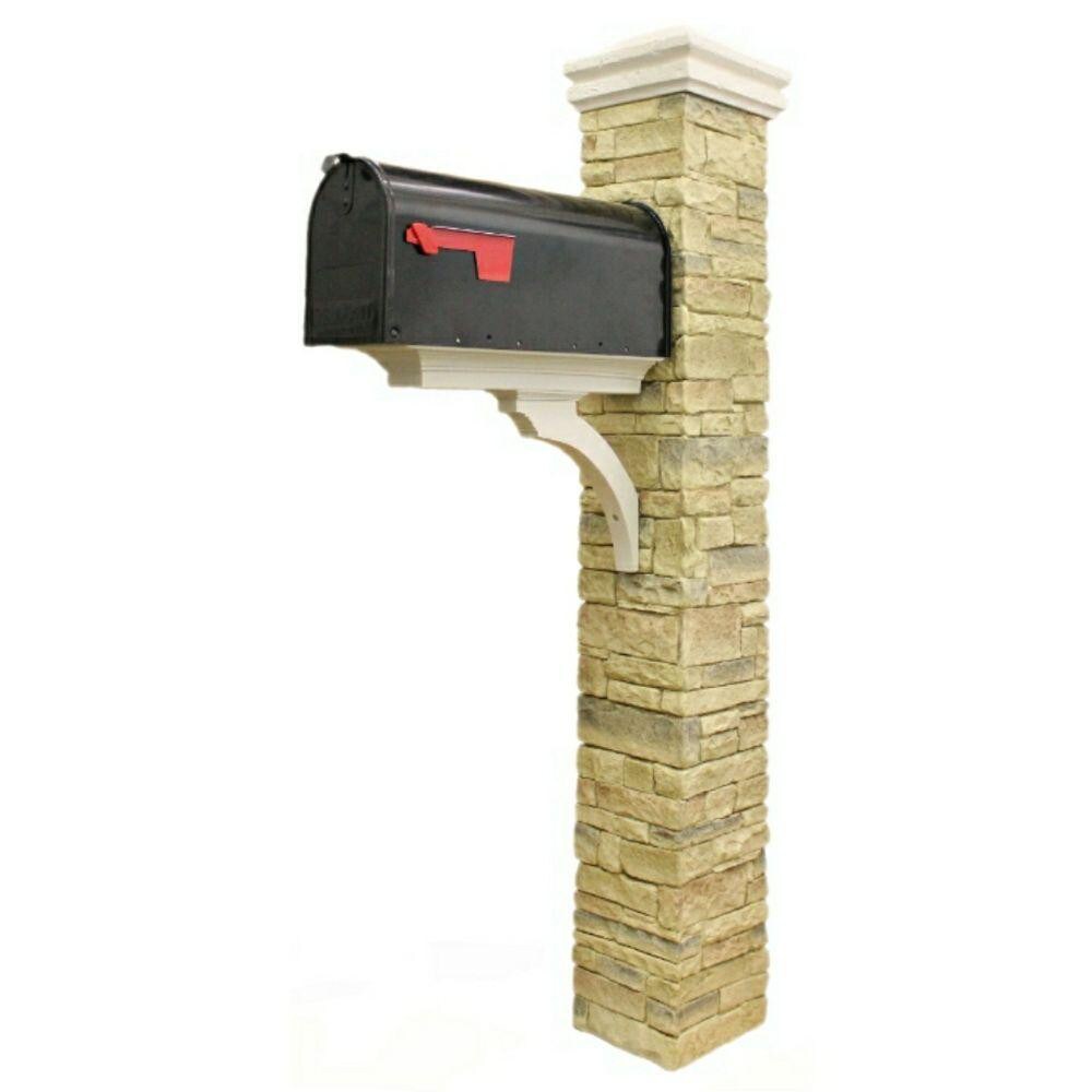 Eye Level Off-white Drive-In Wood Stake Mount Mailbox Post at Lowes.com