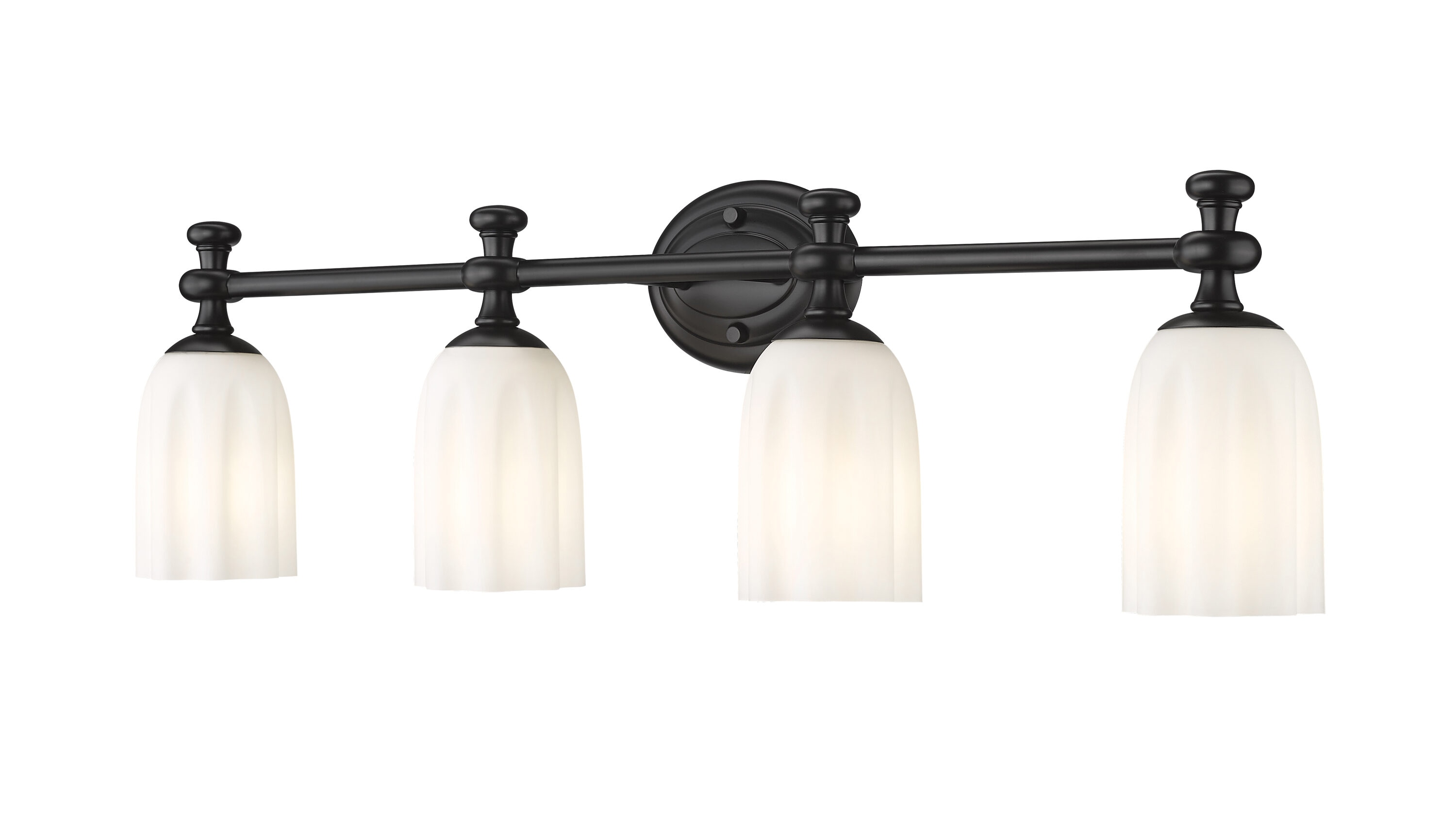 Z-Lite 1102-4V-MB Orion 31.25-in 4 -Light Matte Black Transitional Vanity light
