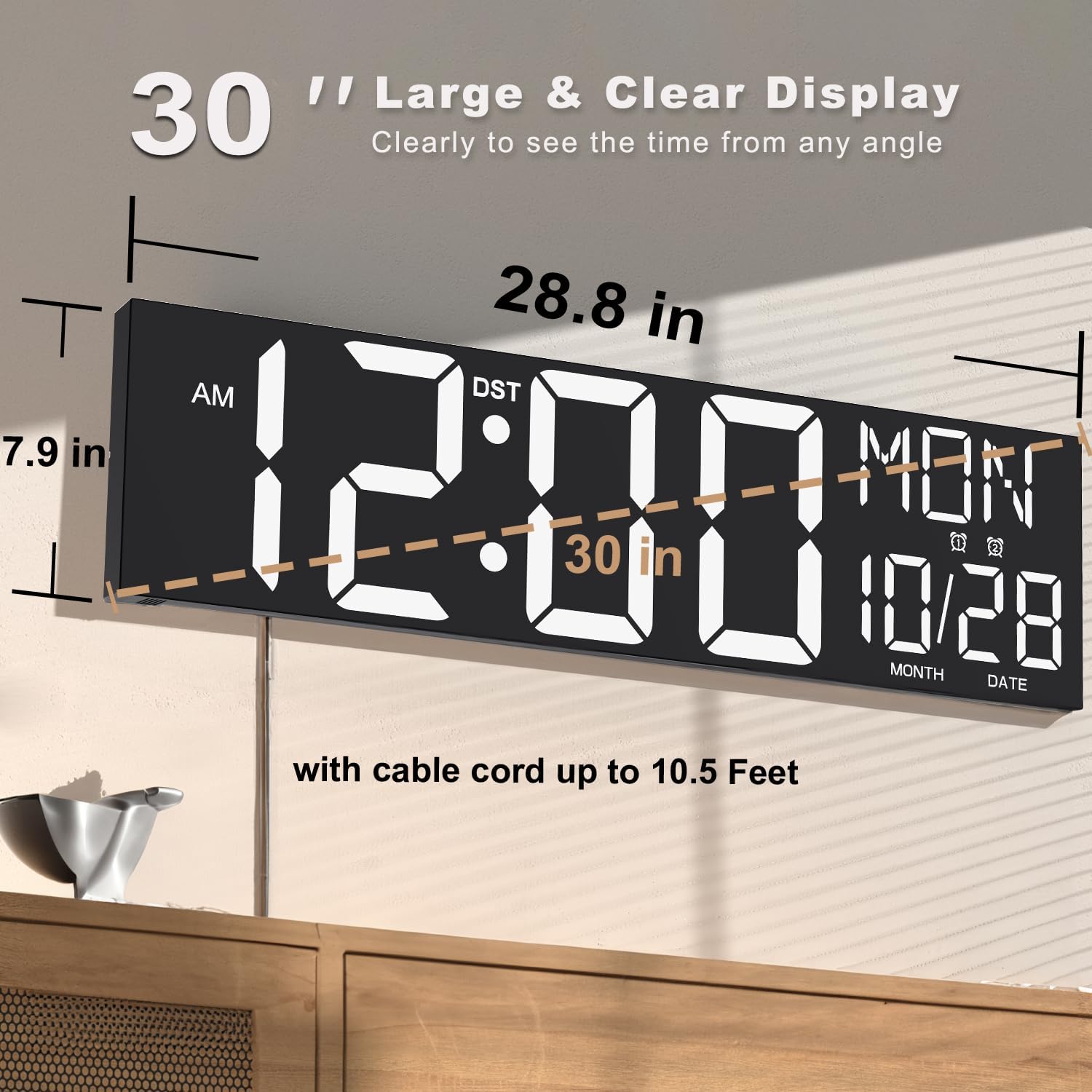 JALL PH07-30-WHI Indoor-Outdoor-Clocks - View #2
