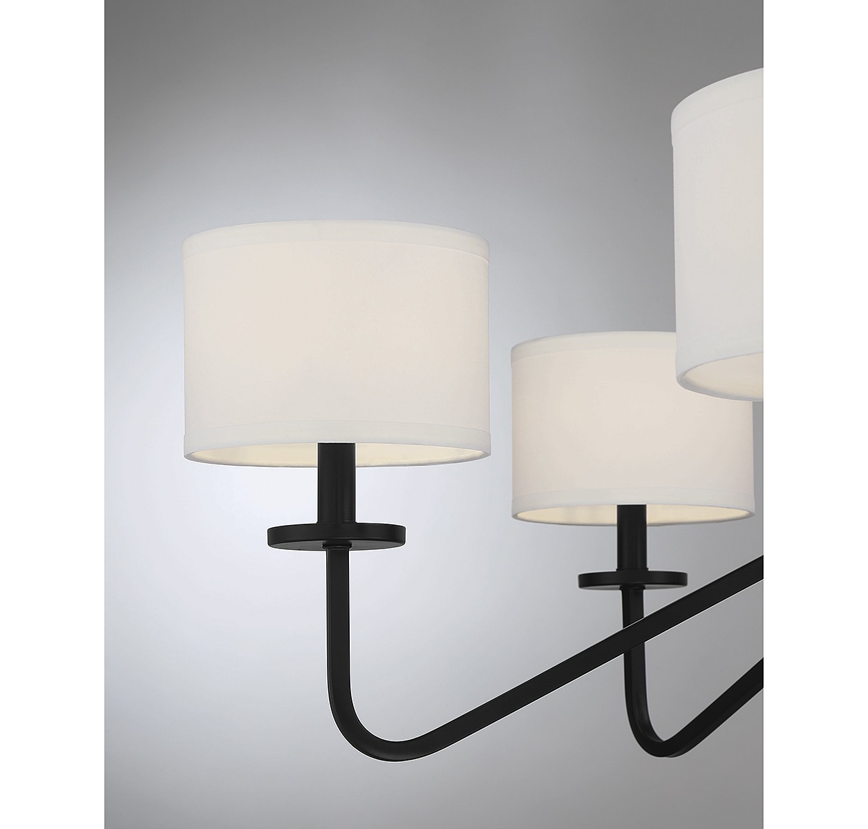 Matte Black 6-Light Candelabra Chandelier with Easy Installation