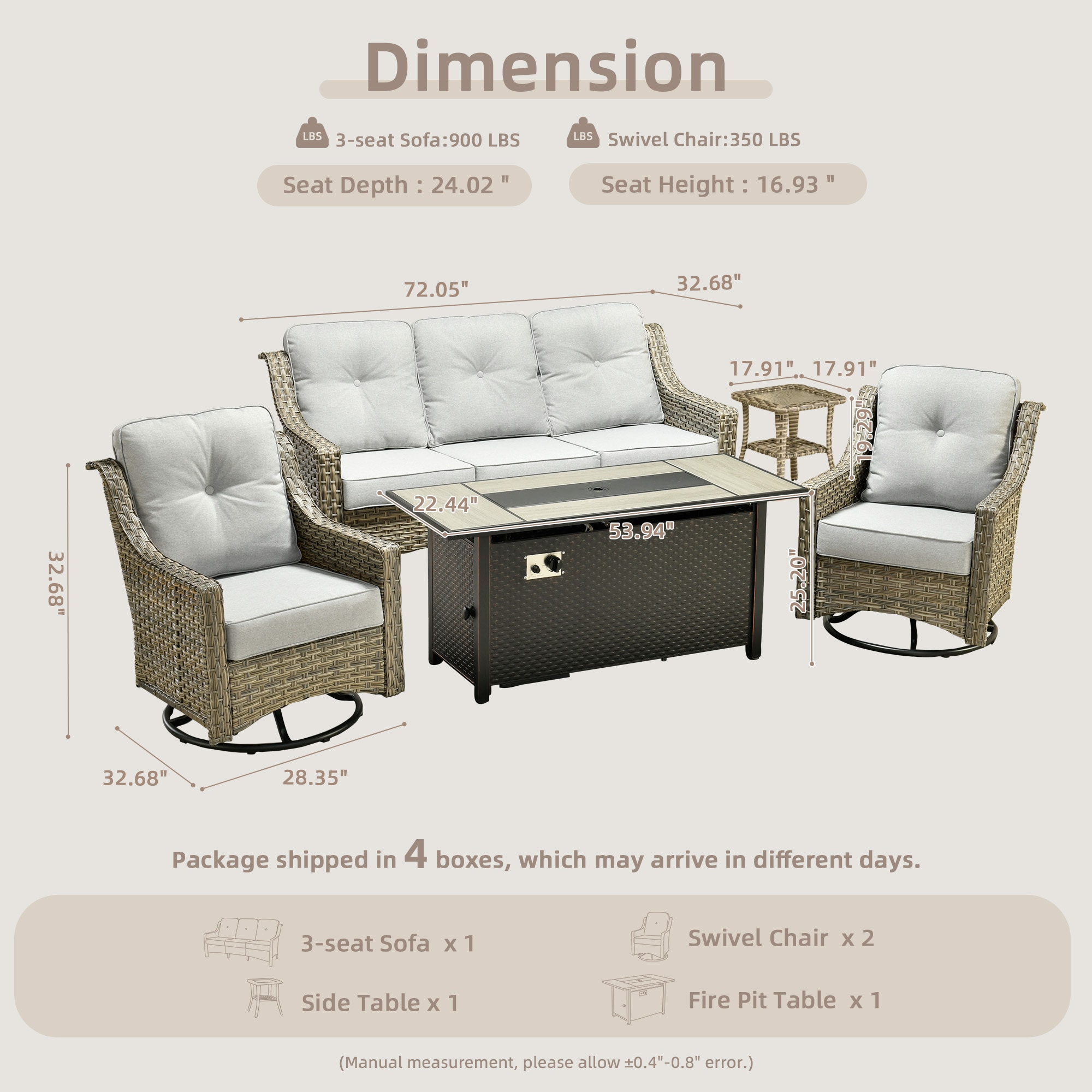 weaxty HMBCFP8503PADYZ5S4 Patio-Conversation-Sets - View #7