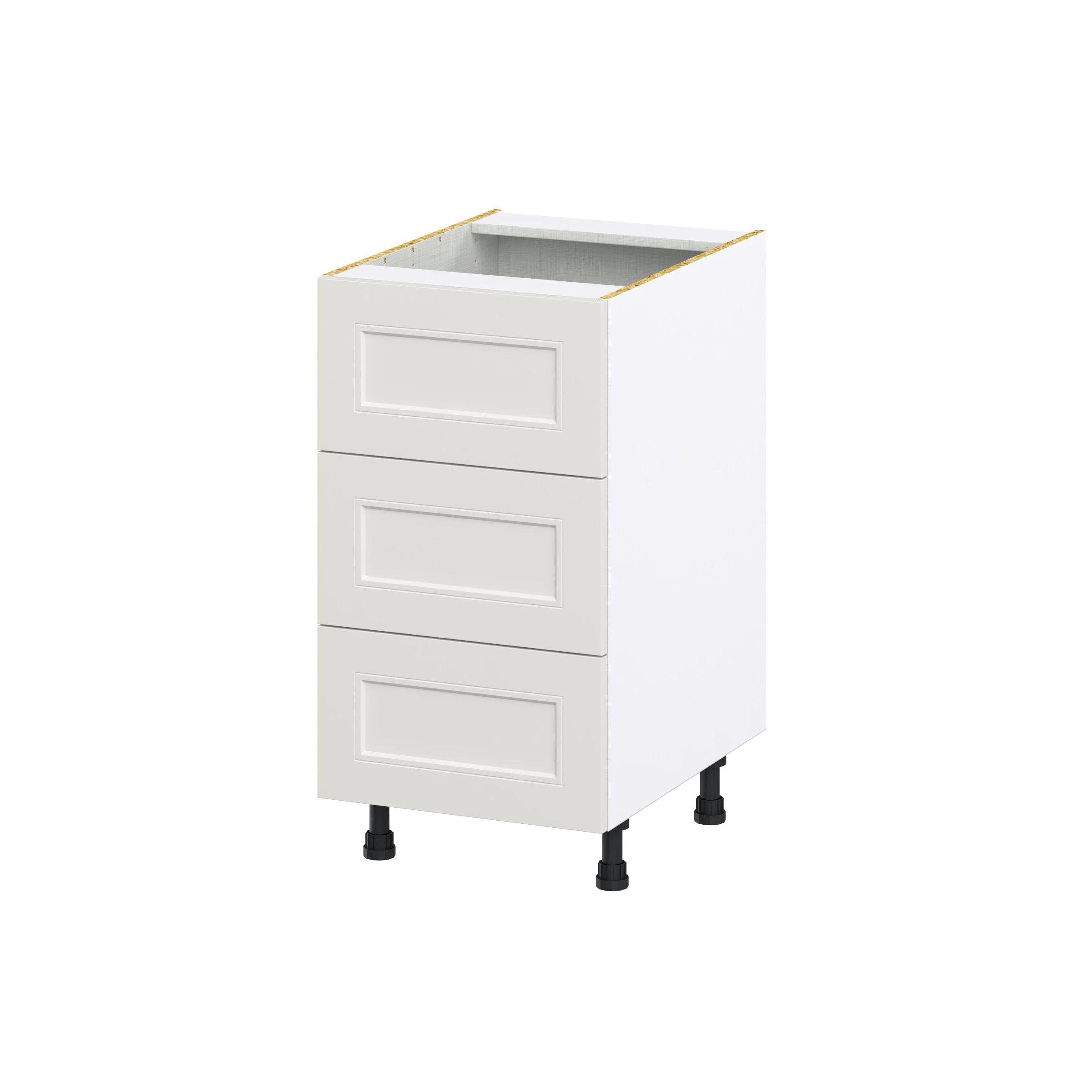 Hugo&Borg DSB3DA18-BE Belcourt 18-in W x 34.5-in H x 24-in D Painted Light Gray 3 -Drawers Drawer Base Fully assembled Cabinet (Recessed Panel Shaker)