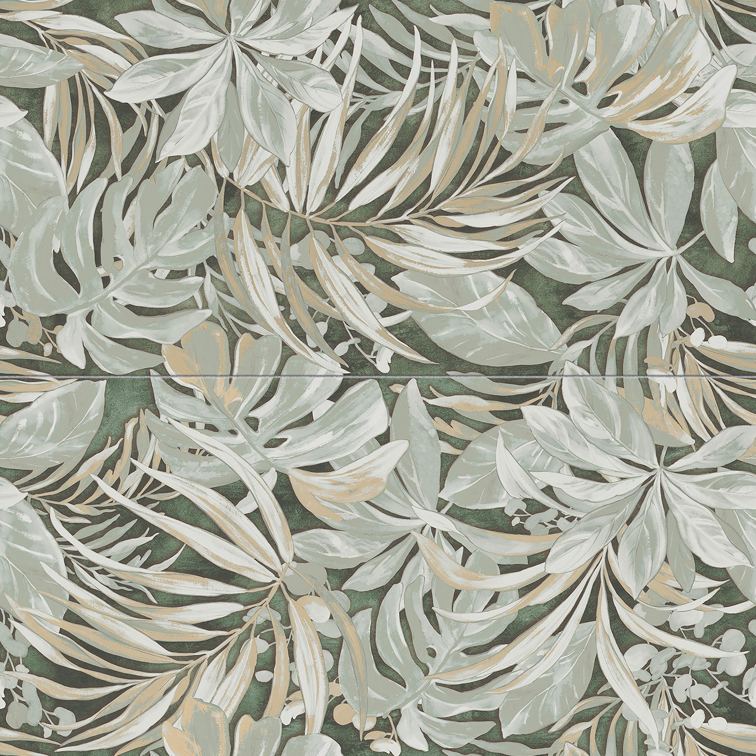 Affinity Tile FNX48PTGR Parete Tropici Green 12-in x 24-in Glazed Porcelain Patterned Floor and Wall Tile (23.1-sq. ft/ Carton)