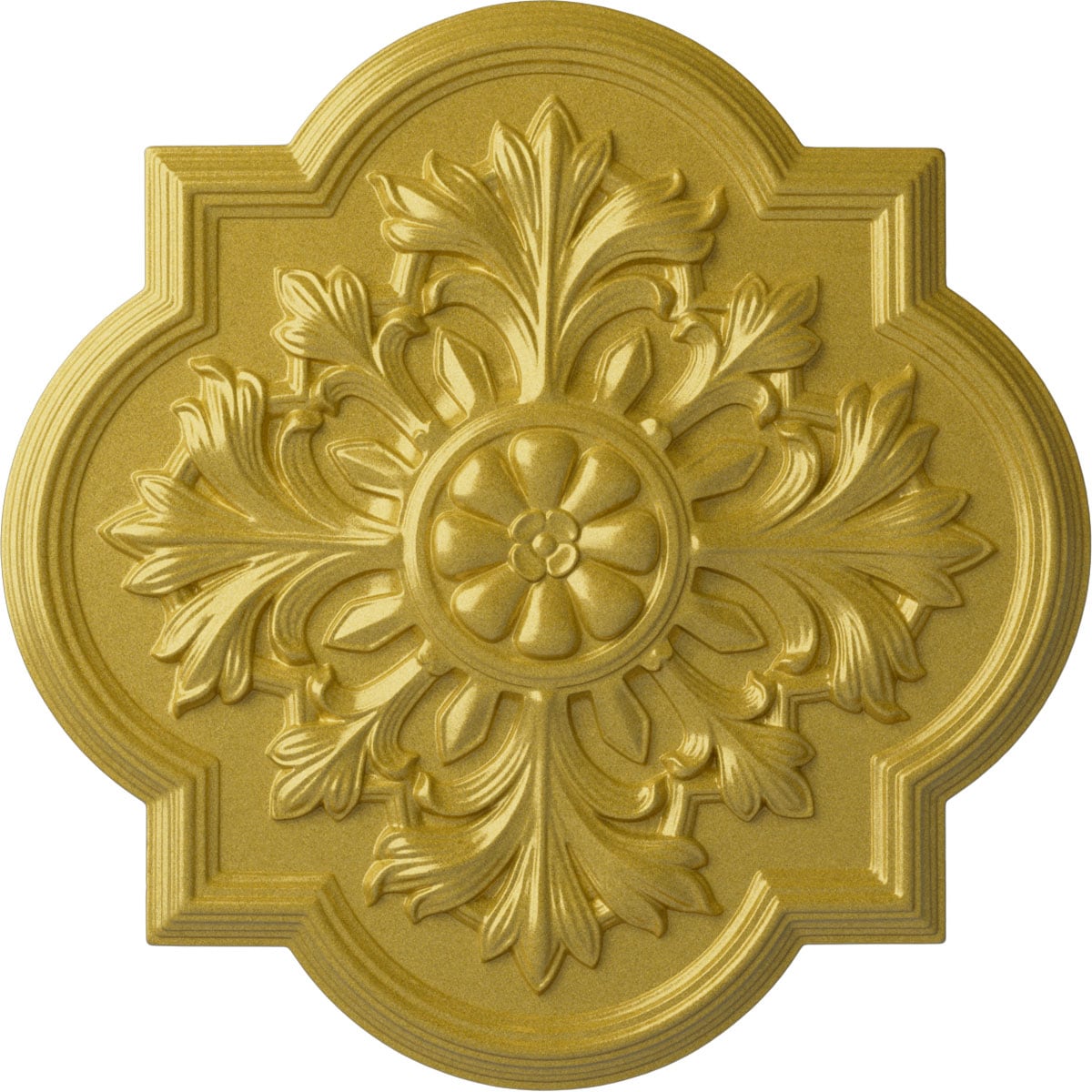 Ekena Millwork CM20BORGS Bonetti 20-in W x 20-in L Painted Rich Gold Polyurethane Whole Ceiling Medallion