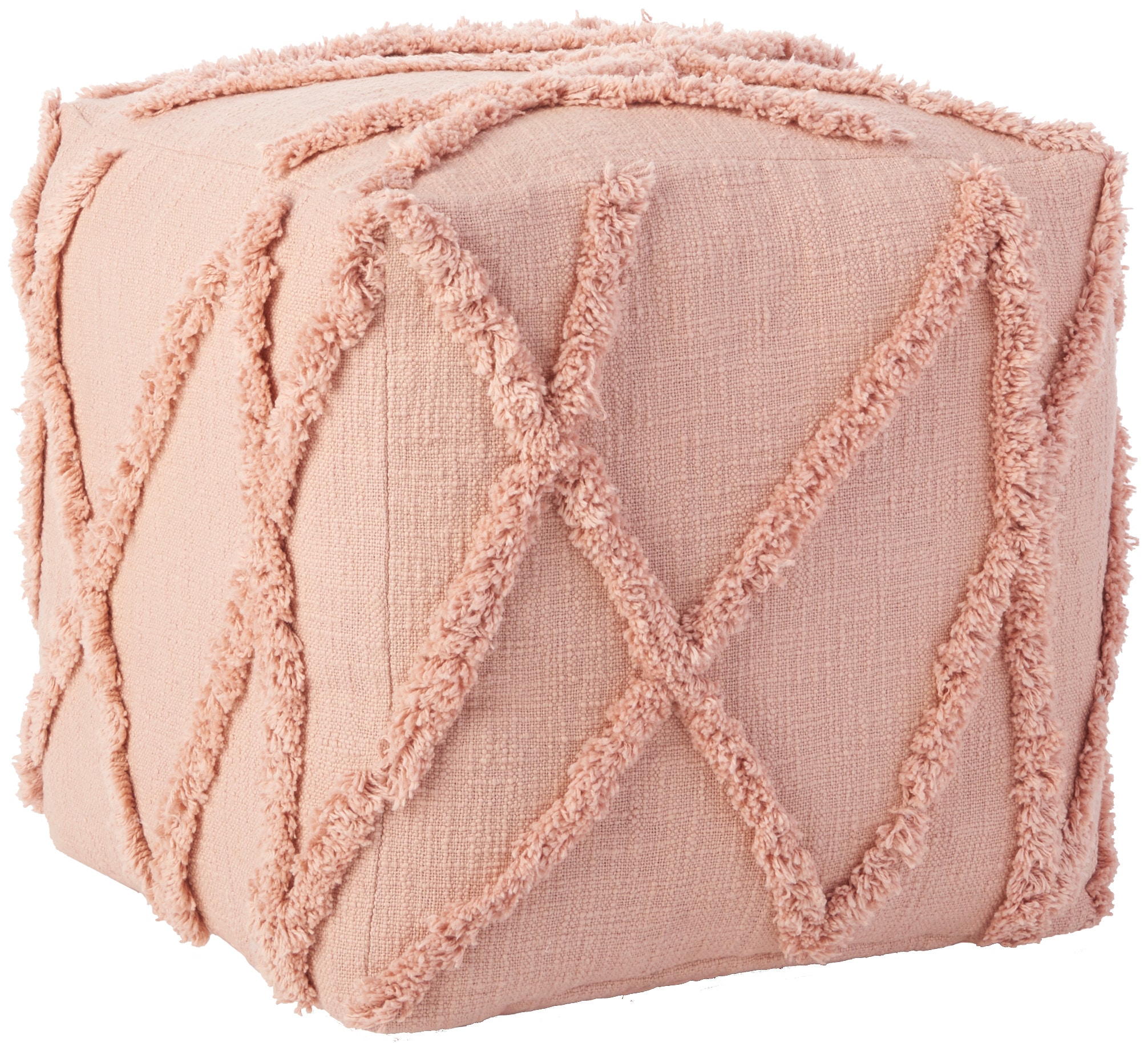 Mina Victory 798019080976 Casual Blush Pouf Ottoman