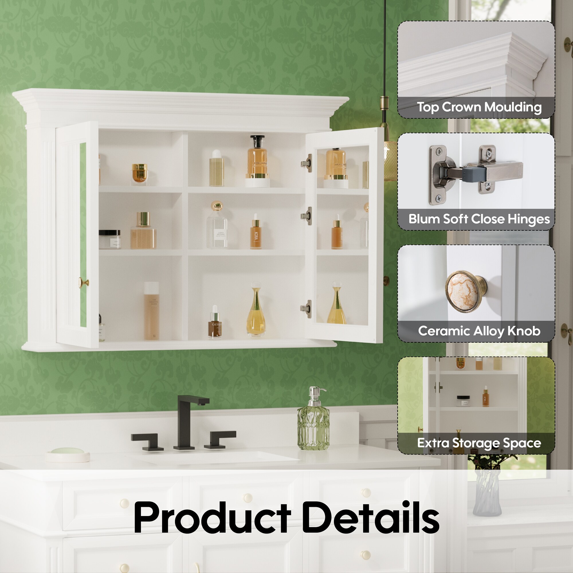 Forclover FMG4030B-WT Bathroom-Medicine-Cabinets - View #2