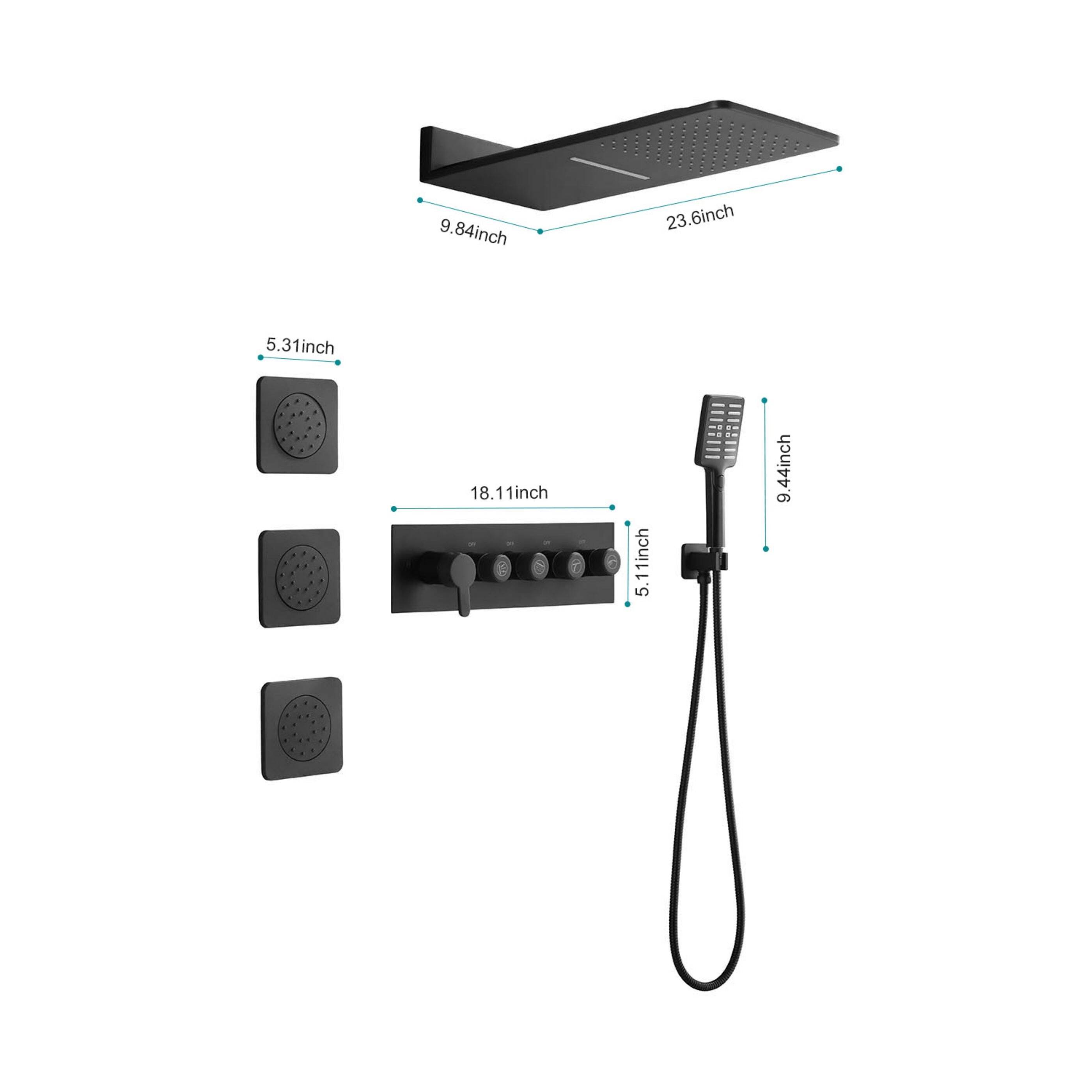 WELLFOR GGZP-228724BG Showerhead-Bar-Panels - View #3