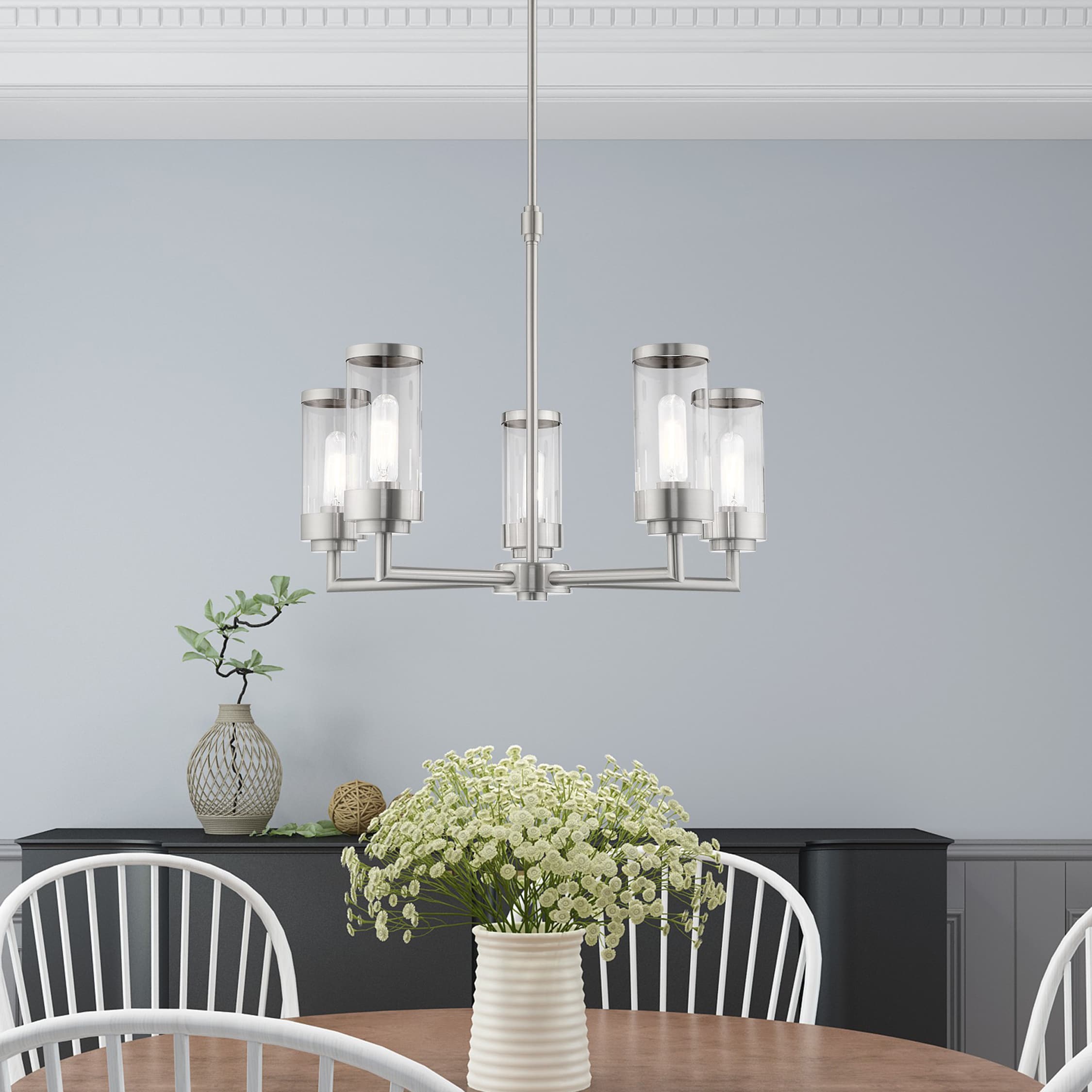 Hillcrest Brushed Nickel 5-Light Candle Style Chandelier