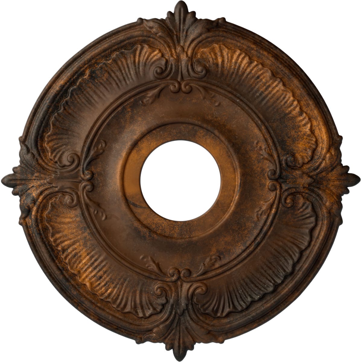 Ekena Millwork CM18ATRUS Attica 18-in W x 18-in L Painted Rust Polyurethane Whole Ceiling Medallion