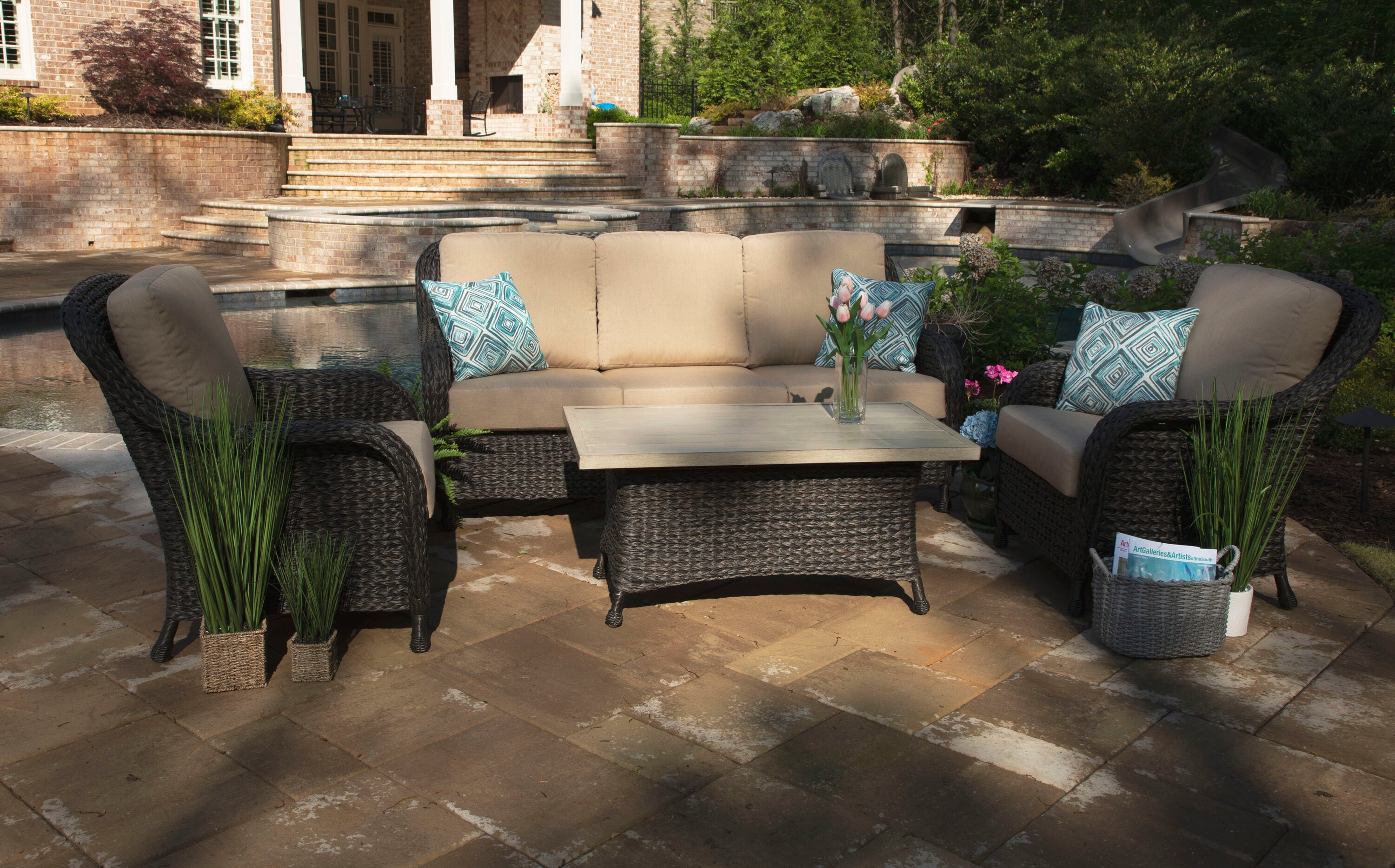 Canopy Home and Garden Sycamore 4-Piece Wicker Patio Conversation Set ...