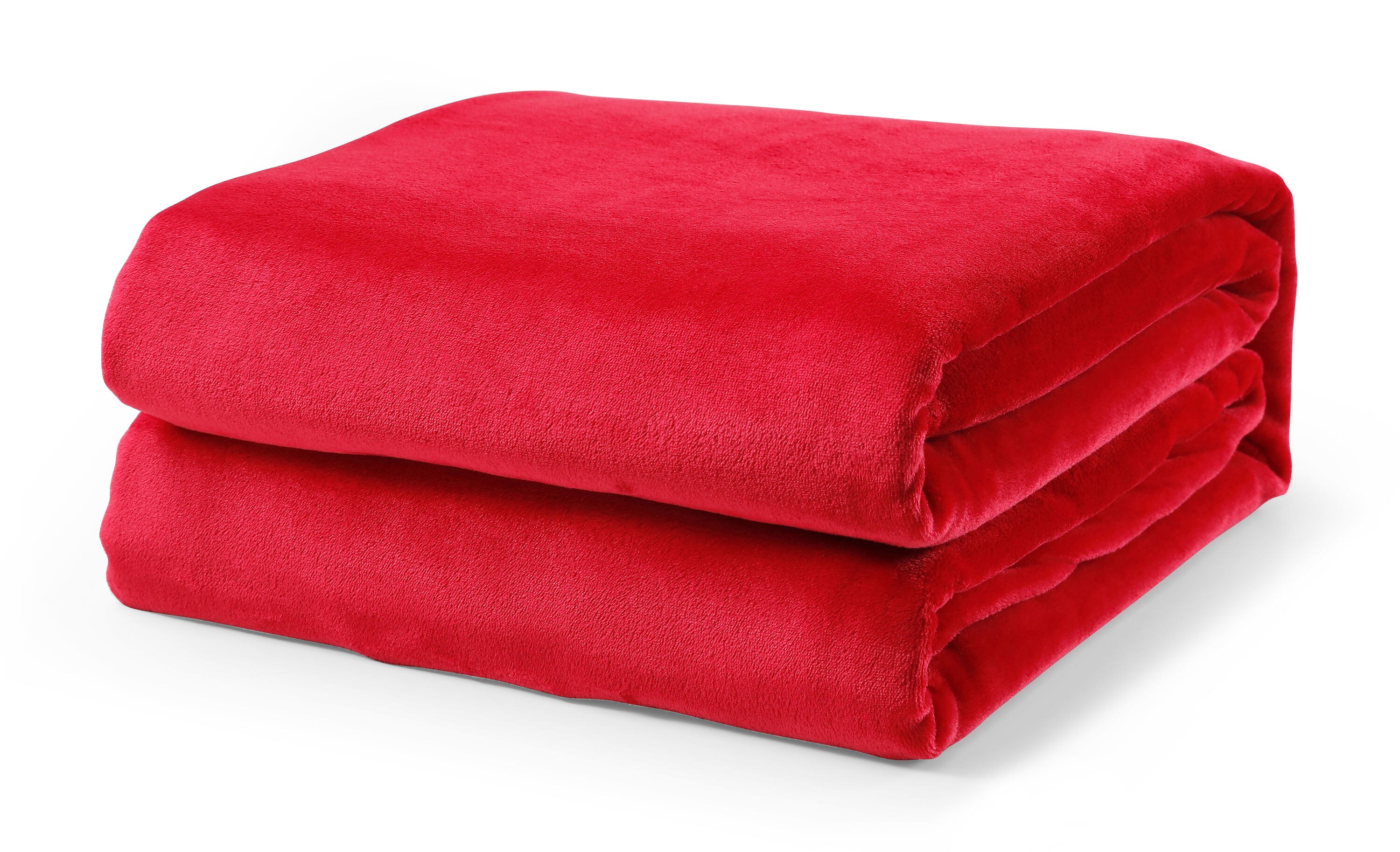 LBaiet Red Fleece Twin Blanket 60-inx80-in 100% Polyester - Soft