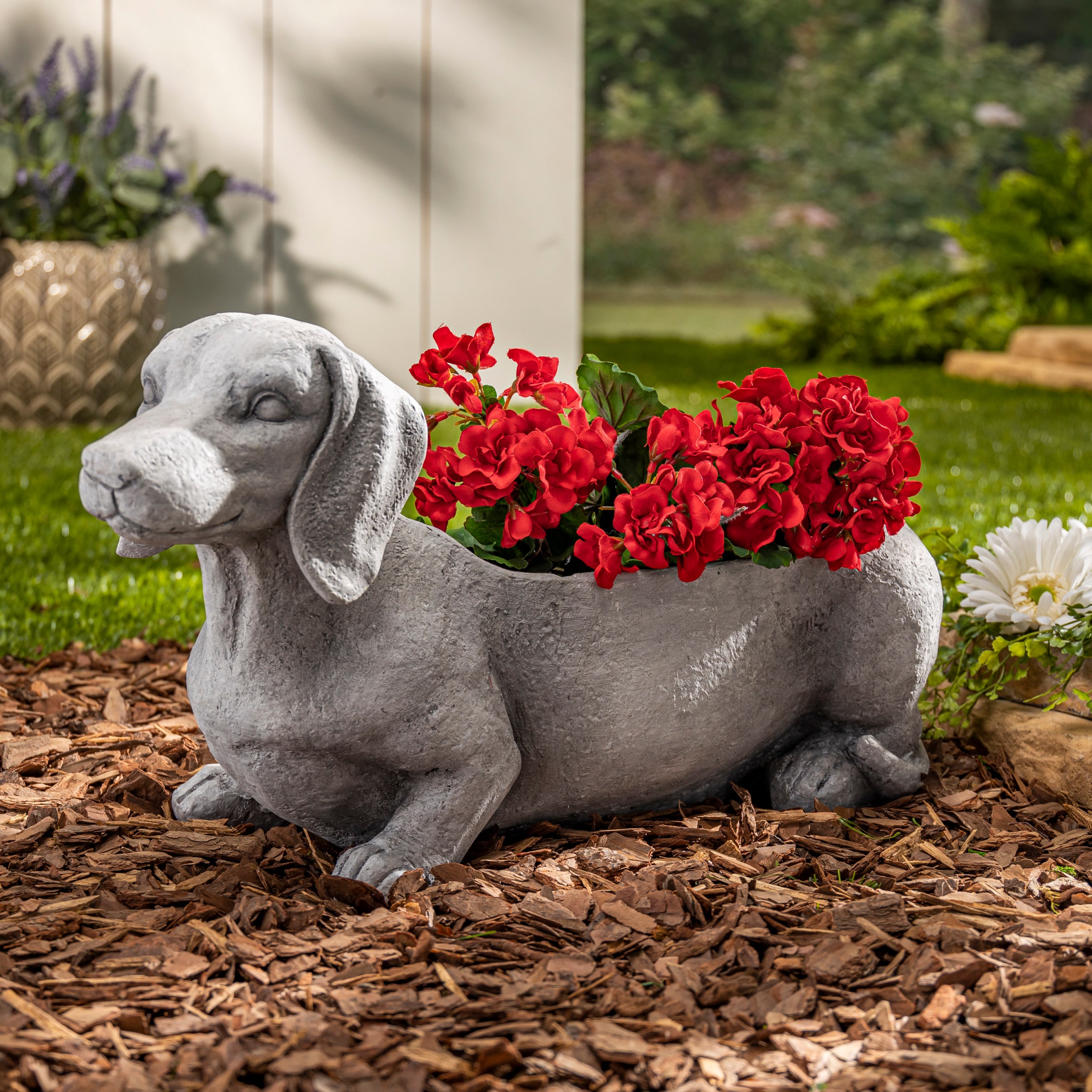 Macy - Dachshund, 9.5 x 12 Dog Planter Vase - Rescue Me Now - Pavilion