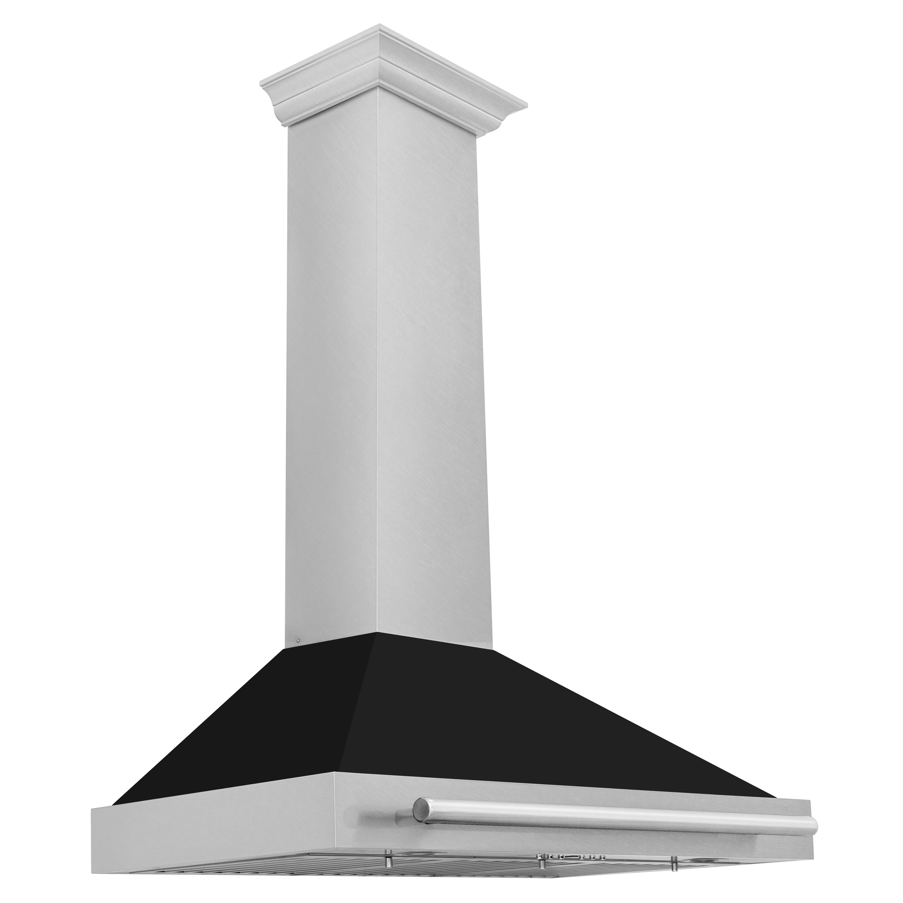 ZLINE KITCHEN & BATH KB4SNX-BLM-36 36 inch Convertible 400-CFM Recirculating Satin Stainless Steel with Black Matte Shell Wall-Mounted Range Hood