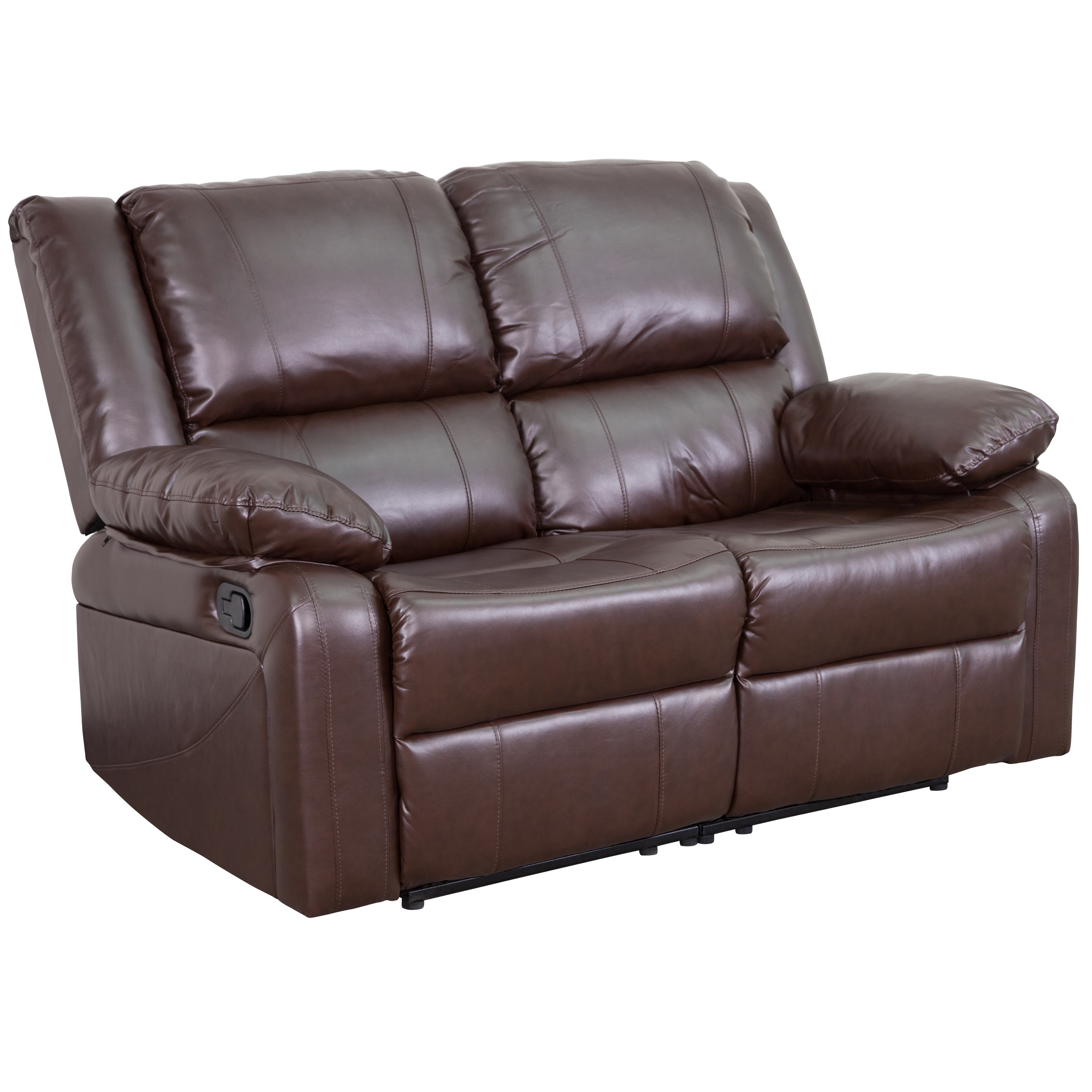 Faux Leather Reclining Loveseat, Dark Brown Leather Recliner Loveseat