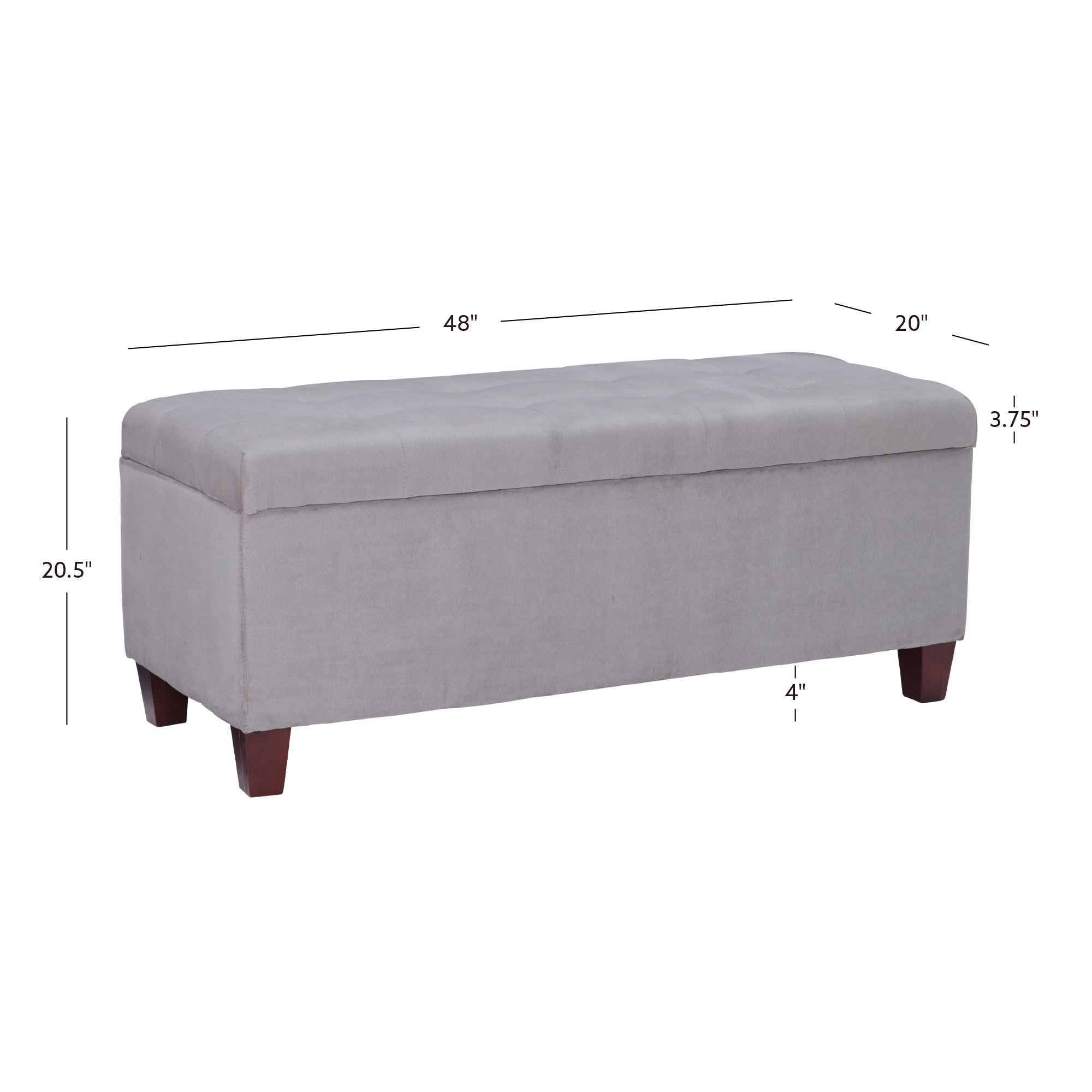 Linon Carmen Casual Light Grey Storage Ottoman 40602GRY-01-KD-U at ...