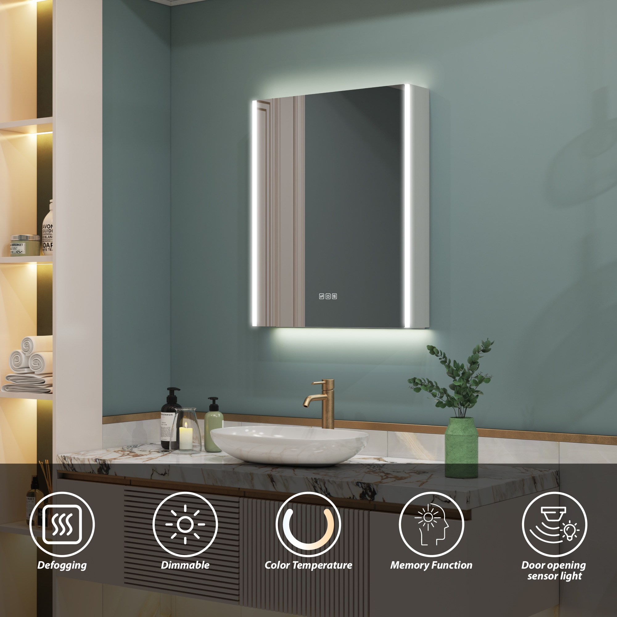 WELLFOR W14MCL2430L Bathroom-Medicine-Cabinets - View #4