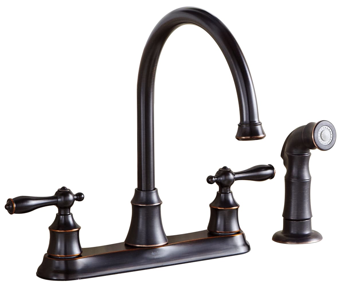 AquaSource Oil Rubbed Bronze Double Handle High-arc Kitchen Faucet