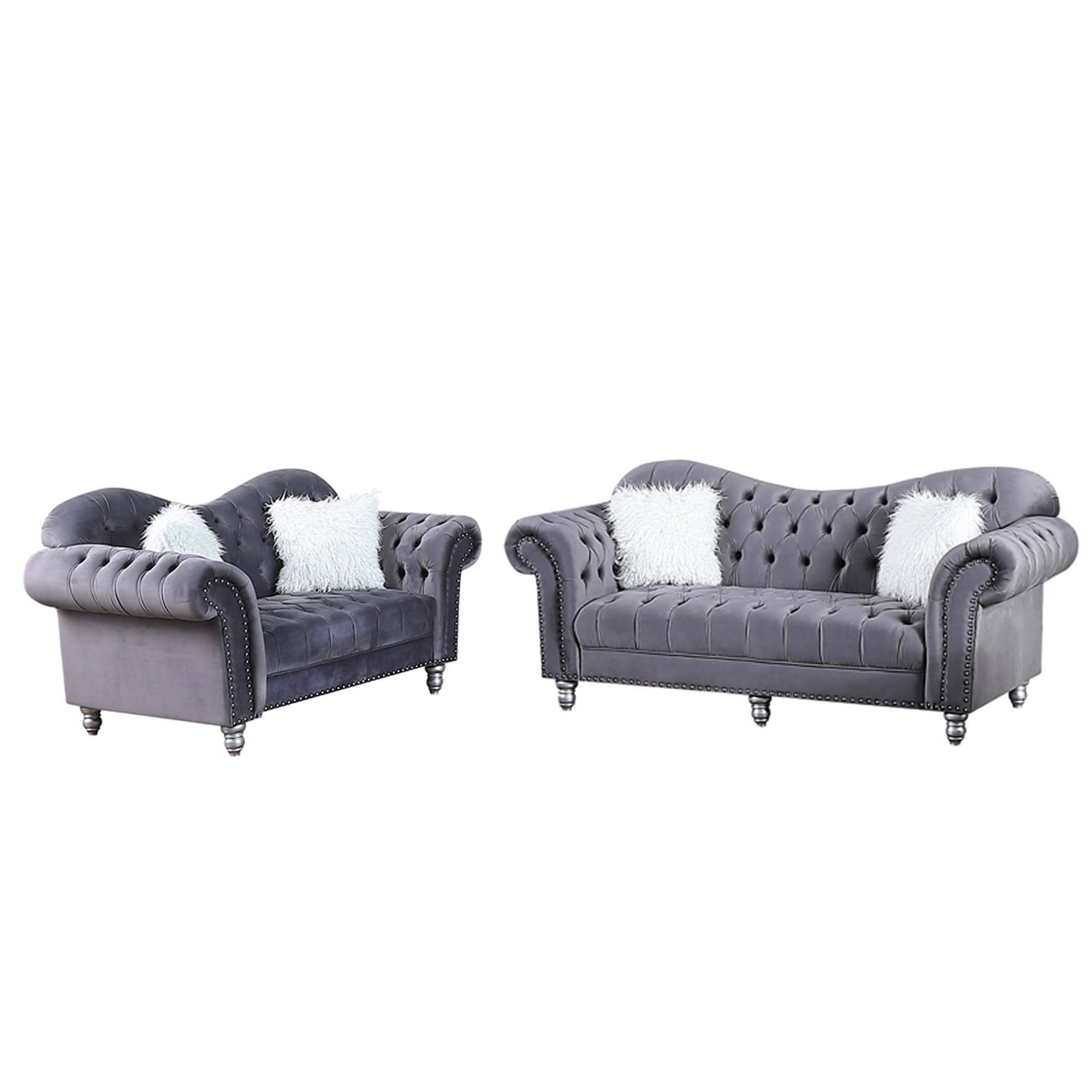 FARATI 5905-2+3 Modern 2 -Piece Gray Living Room Set