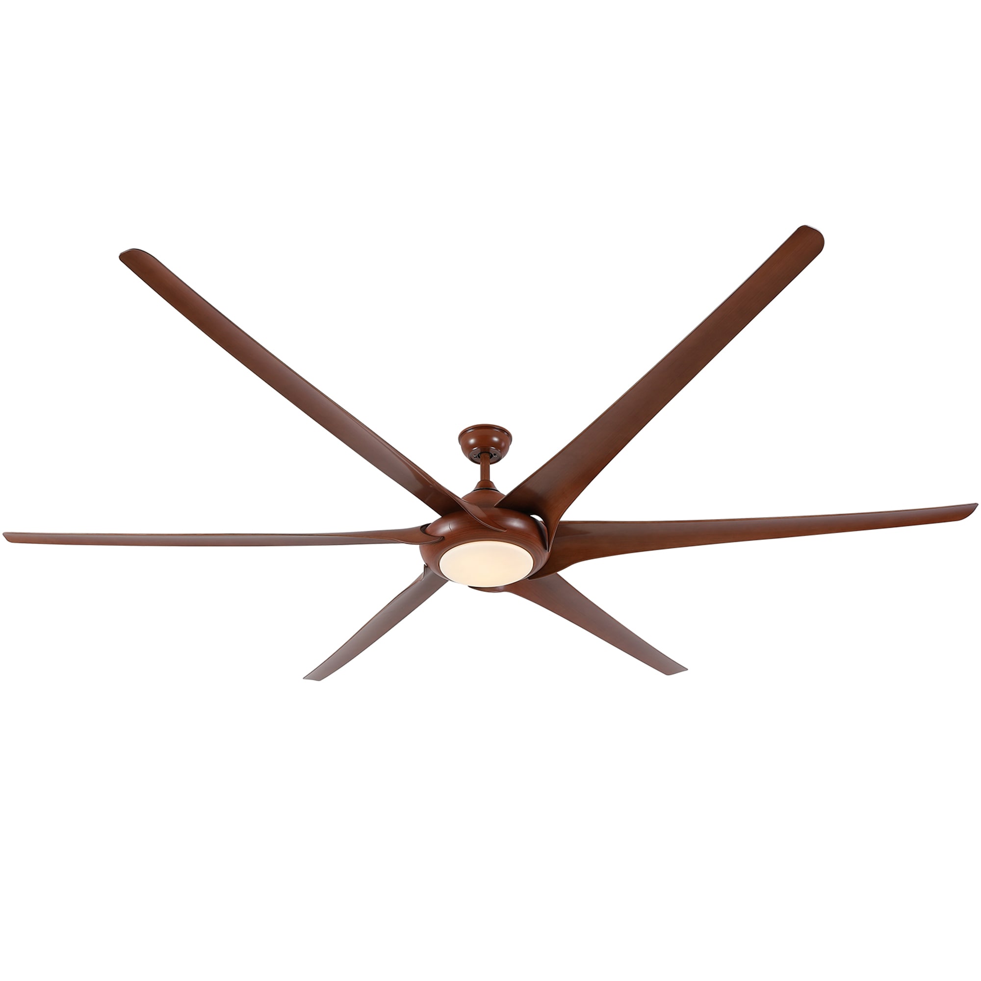 ExBrite DICF0112 100-Inches Matte Black with Solid Wood Blades Color-Changing Integrated LED Fixture Indoor Downrod mount Standard Ceiling Fan With Light and Remote ( 6 -Blade)