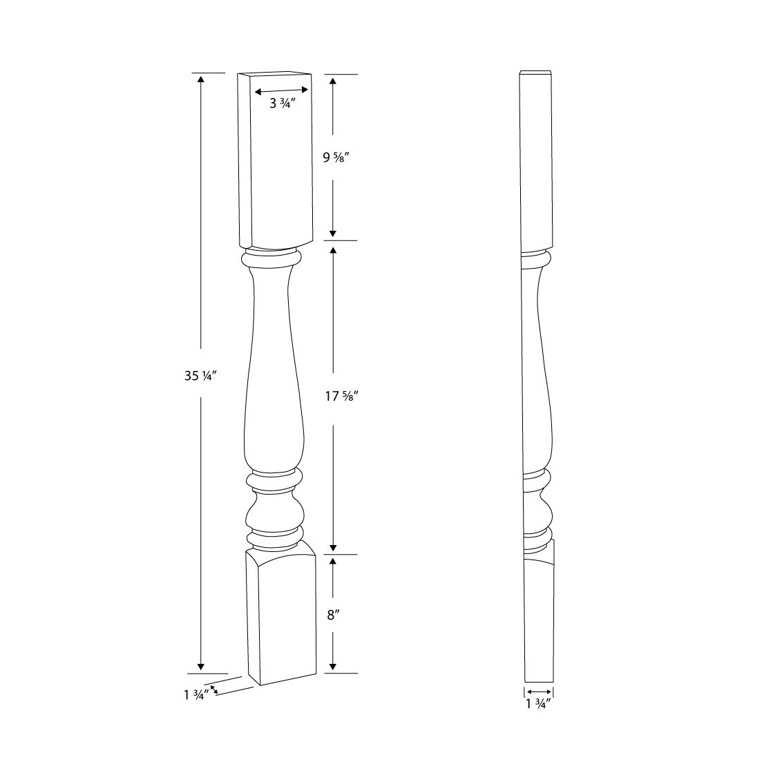 Unfinished Red Oak Half Round Kitchen Island Legs Set