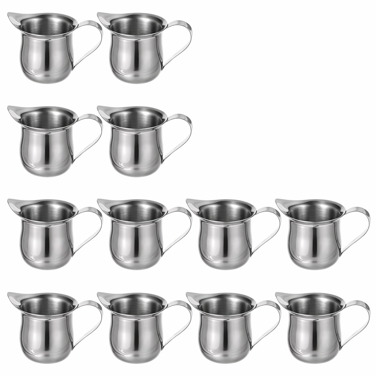 Aoibox 12 Pack 3 oz Mini Stainless Steel Creamer Pitcher with Pouring Spout for Cream Milk Syrup and Sauces #LAB8BYZB